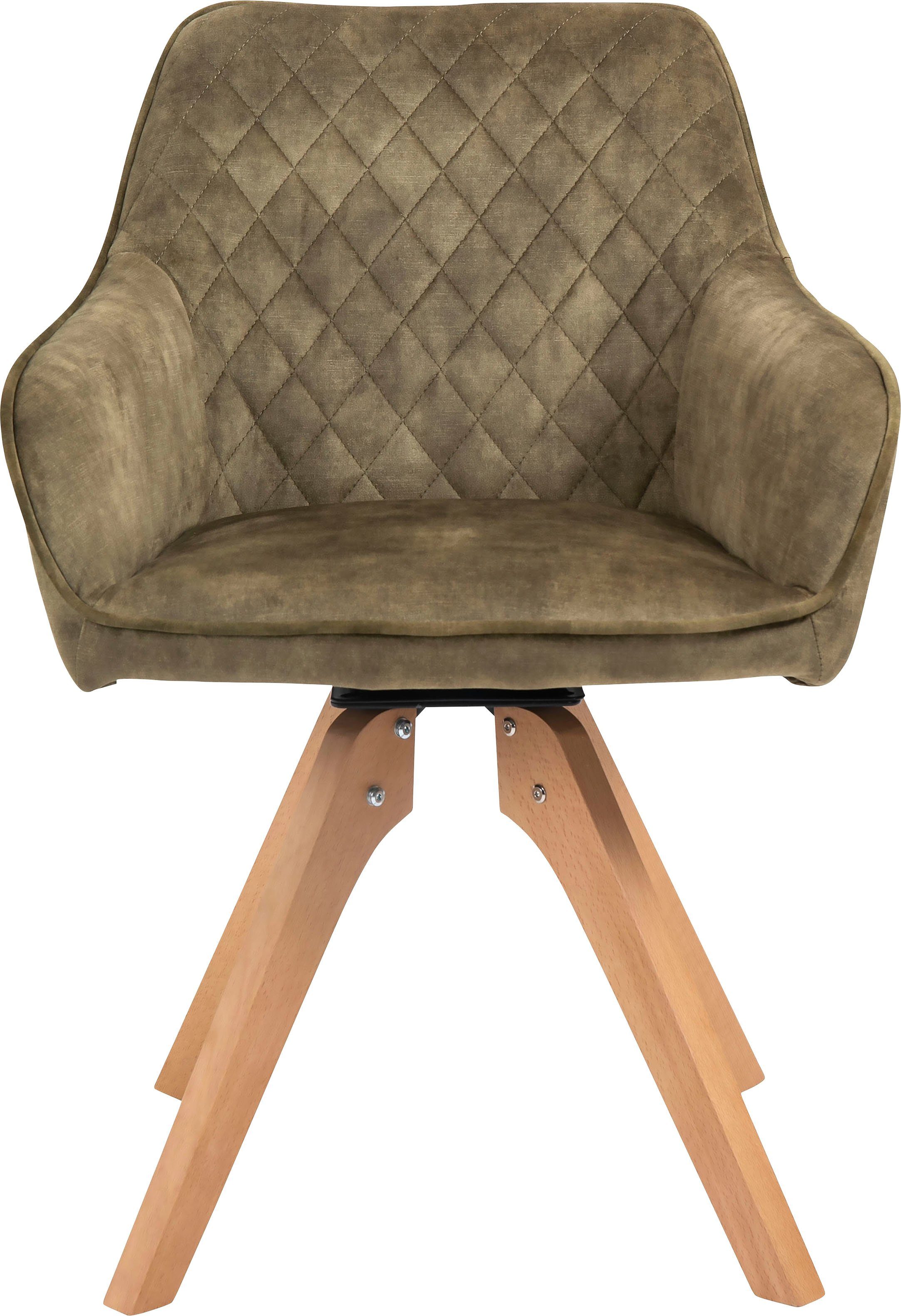 SalesFever Eethoek (5-delig), tafelbreedte 180 cm, stoelen 180° draaibaar, met fluweel