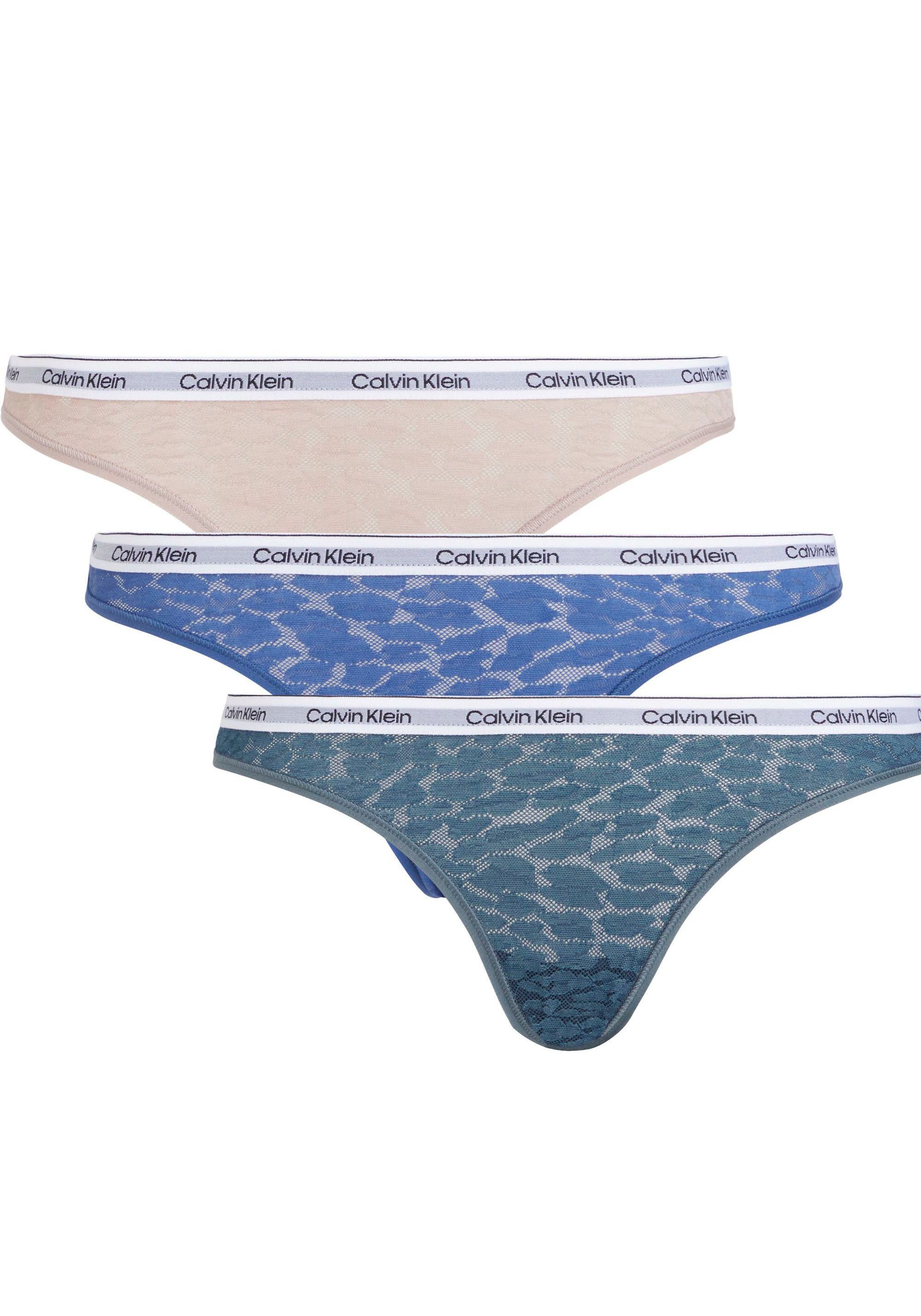 Calvin Klein Brazilian slip BRAZILLIAN 3PK met ck-logo op de tailleband (3 stuks)