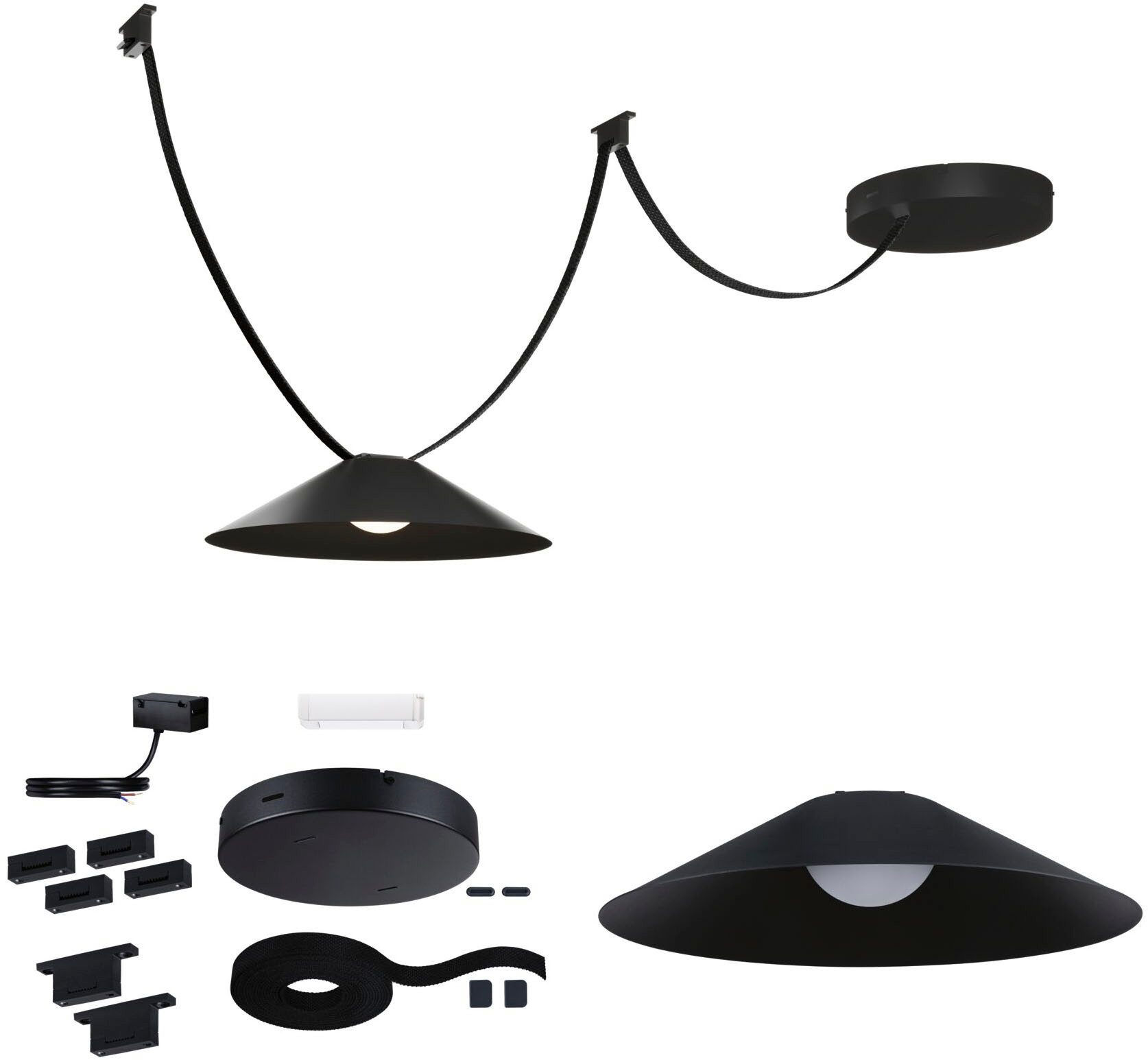 Paulmann Hanglamp ULine riem starterset 5m 12W zwart
