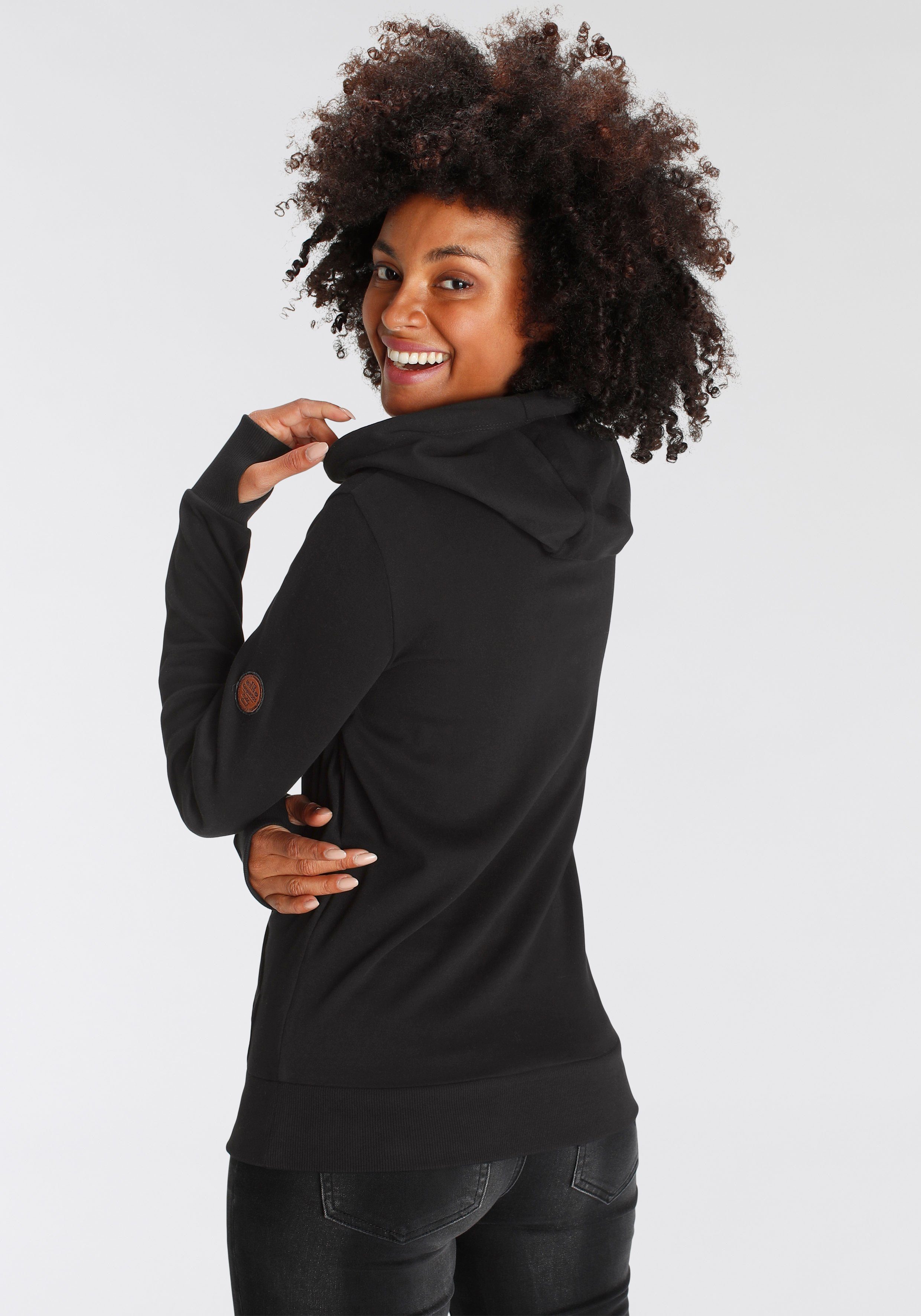 KangaROOS Hoodie Langarm met duimopeningen, figuurvolgend, van interlockmateriaal