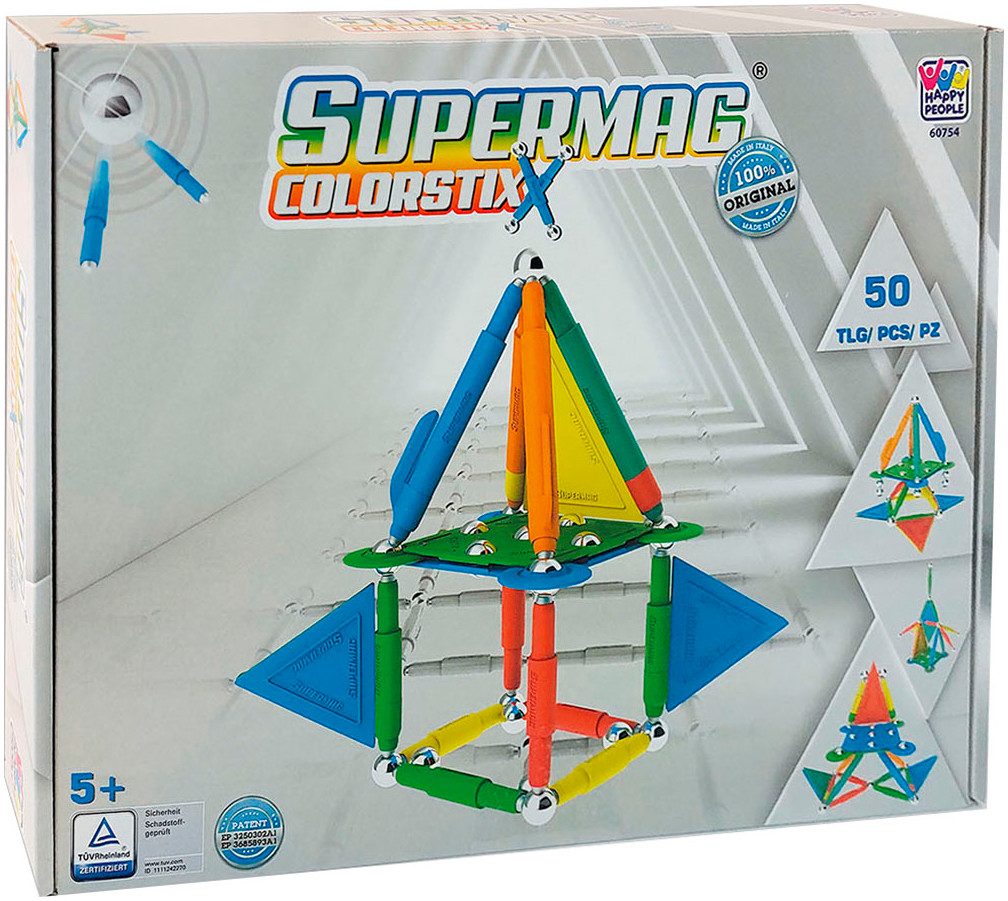 Happy People Magnetische speelblokken Supermag Color Stix (set, 50 stuks)