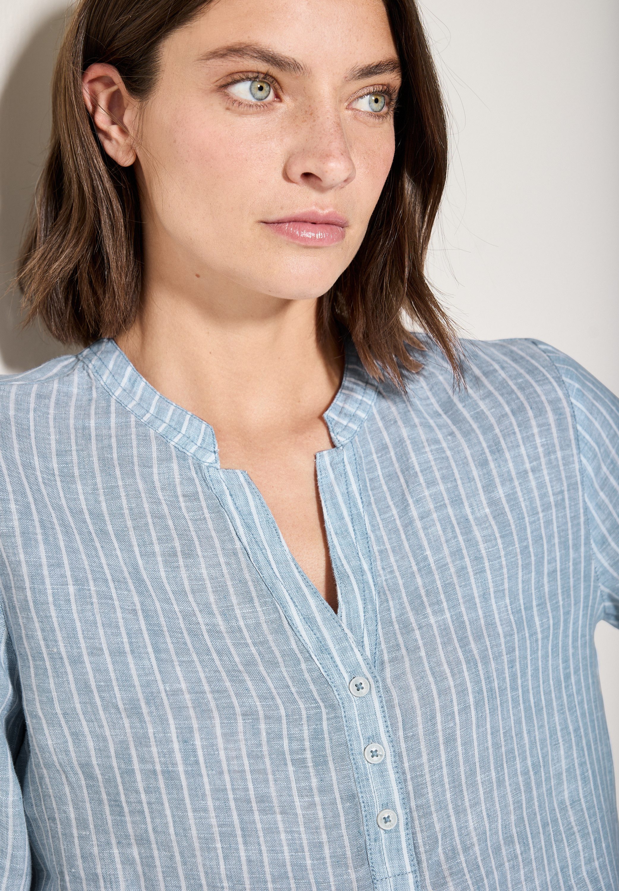Cecil Blouse zonder sluiting in streep-look