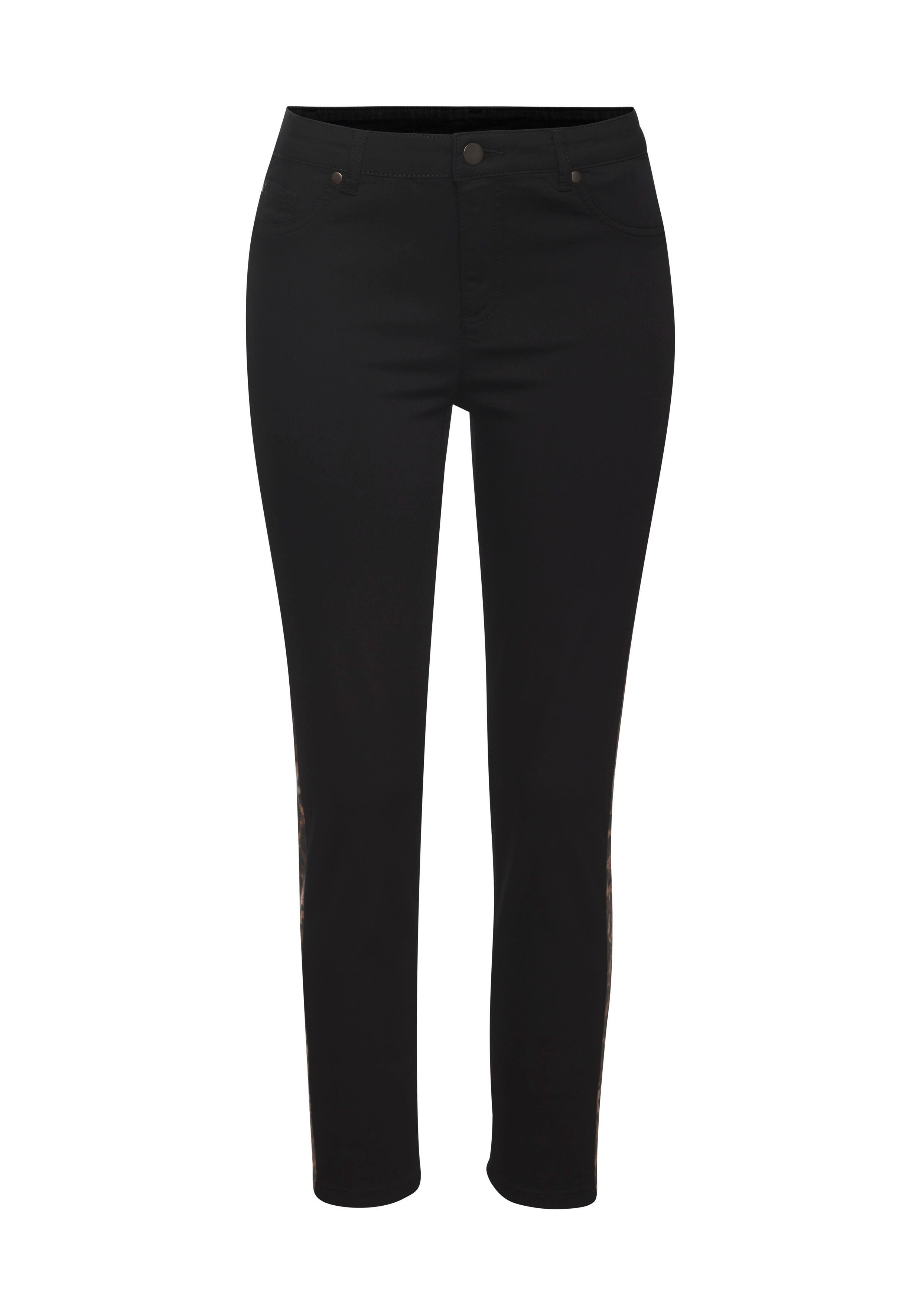 Lascana 7 8-jegging met dierenprint aan de zijkant elastische skinny jeans van katoenmix