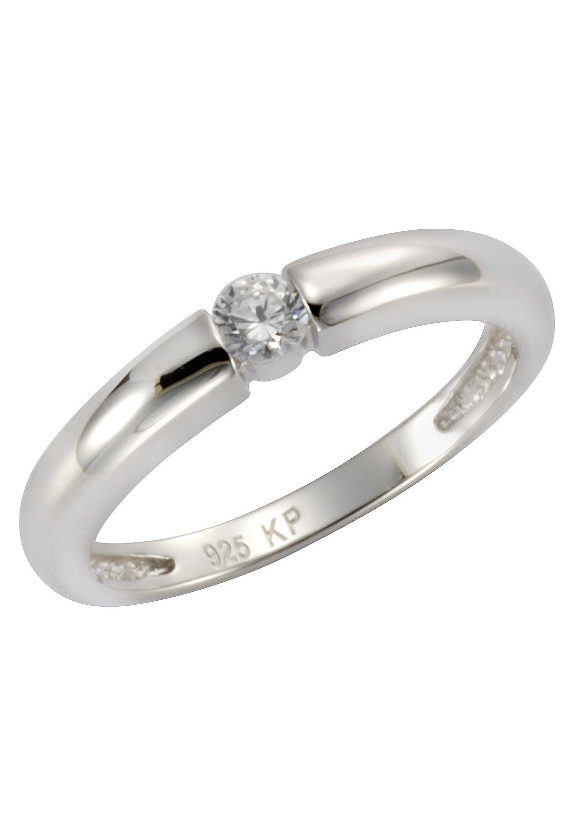 Firetti Ring Sieraad cadeau zilverkleur 925 damesring verlovingsring solitair dames ringen maat 54 zilver(kleur)