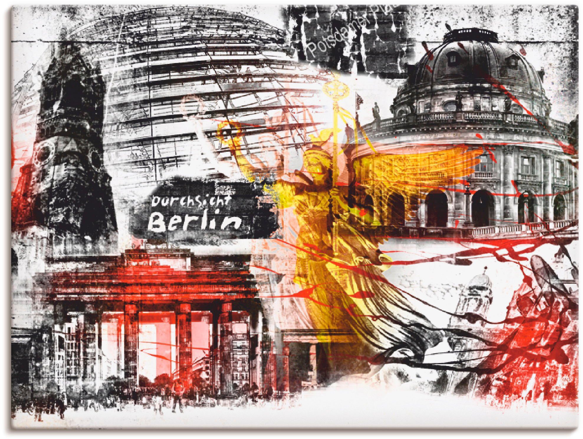 Artland Artprint Berlijn Skyline collage VI in vele afmetingen & productsoorten -artprint op linnen, poster, muursticker / wandfolie ook geschikt voor de badkamer (1 stuk)