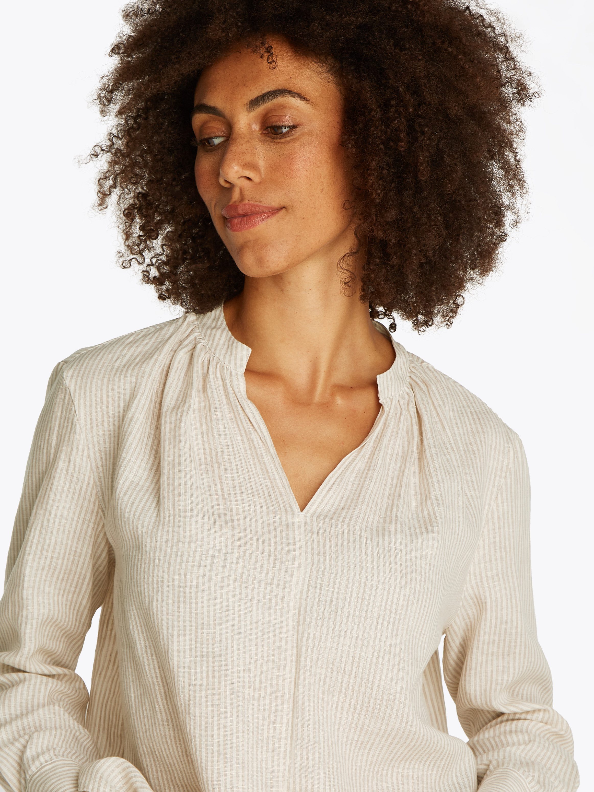 Tommy Hilfiger Klassieke blouse ESS LINEN V-NECK BLOUSE