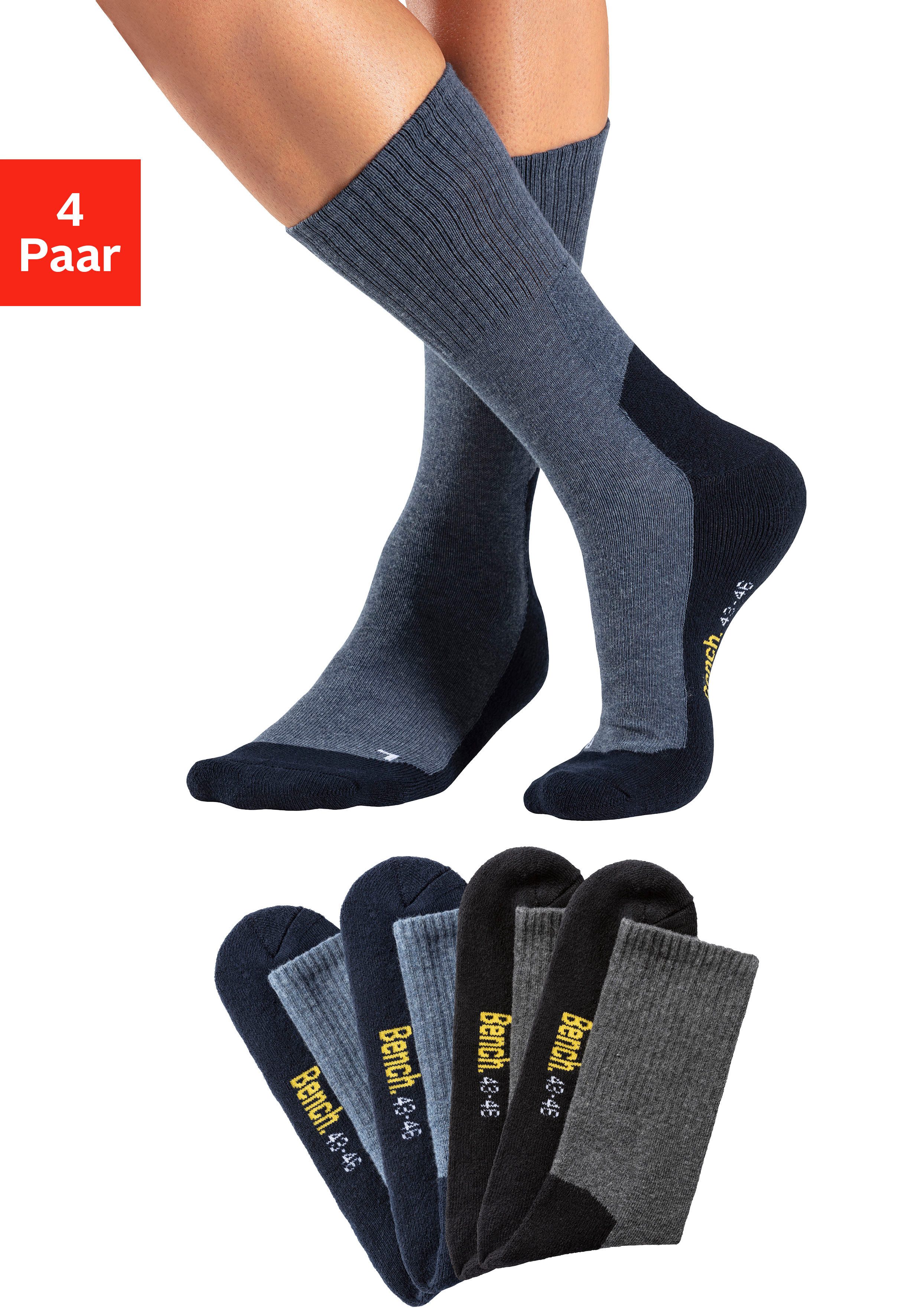 Bench. Tennissokken met voetfrotté (set, 4 paar) heren sokken maat 47-48 blauw