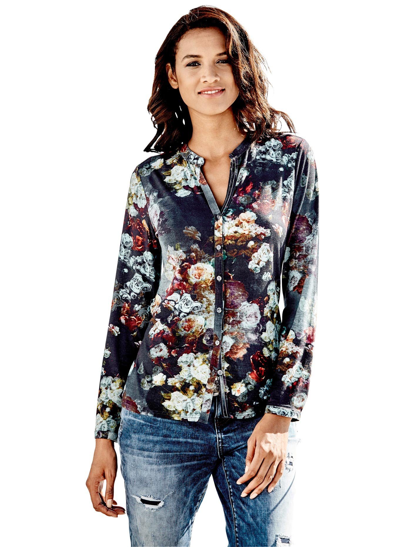 heine Shirt louse (1-delig) dames blouses maat 40 blauw