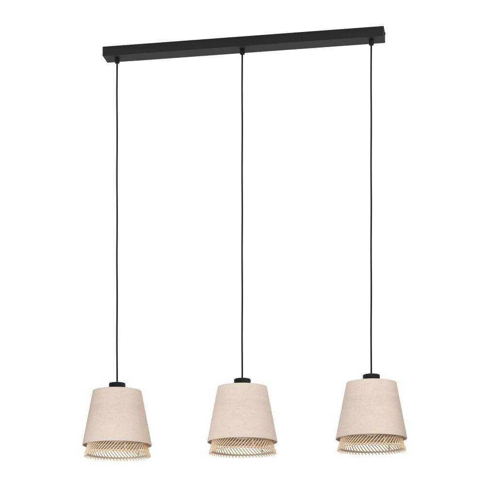 EGLO Hanglamp TABLEY Hanglamp, eetkamerlamp, bamboe en linnen, E27 fitting, 89 cm (1 stuk)