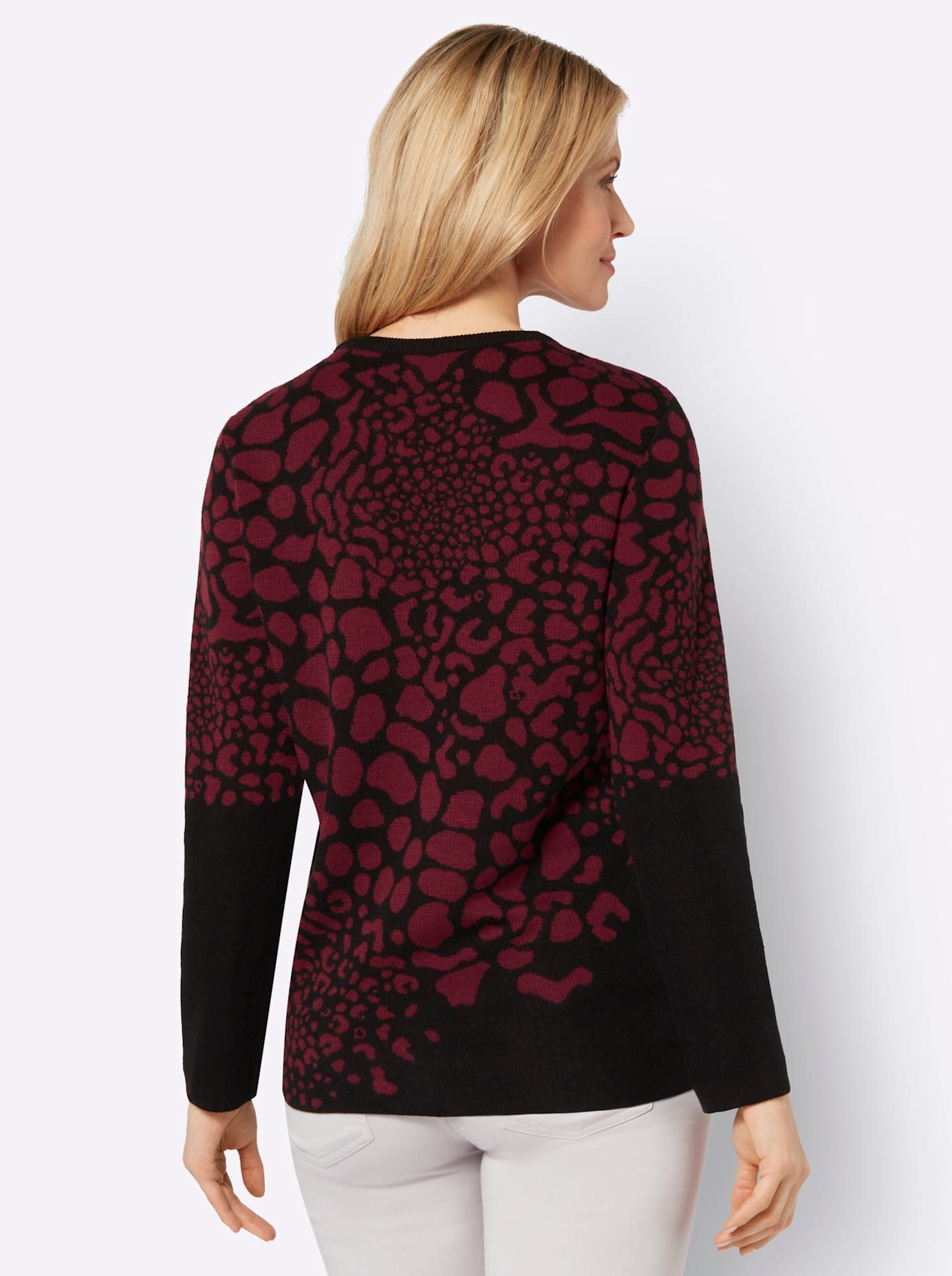 Classic Basics Trui met ronde hals Jacquardtrui