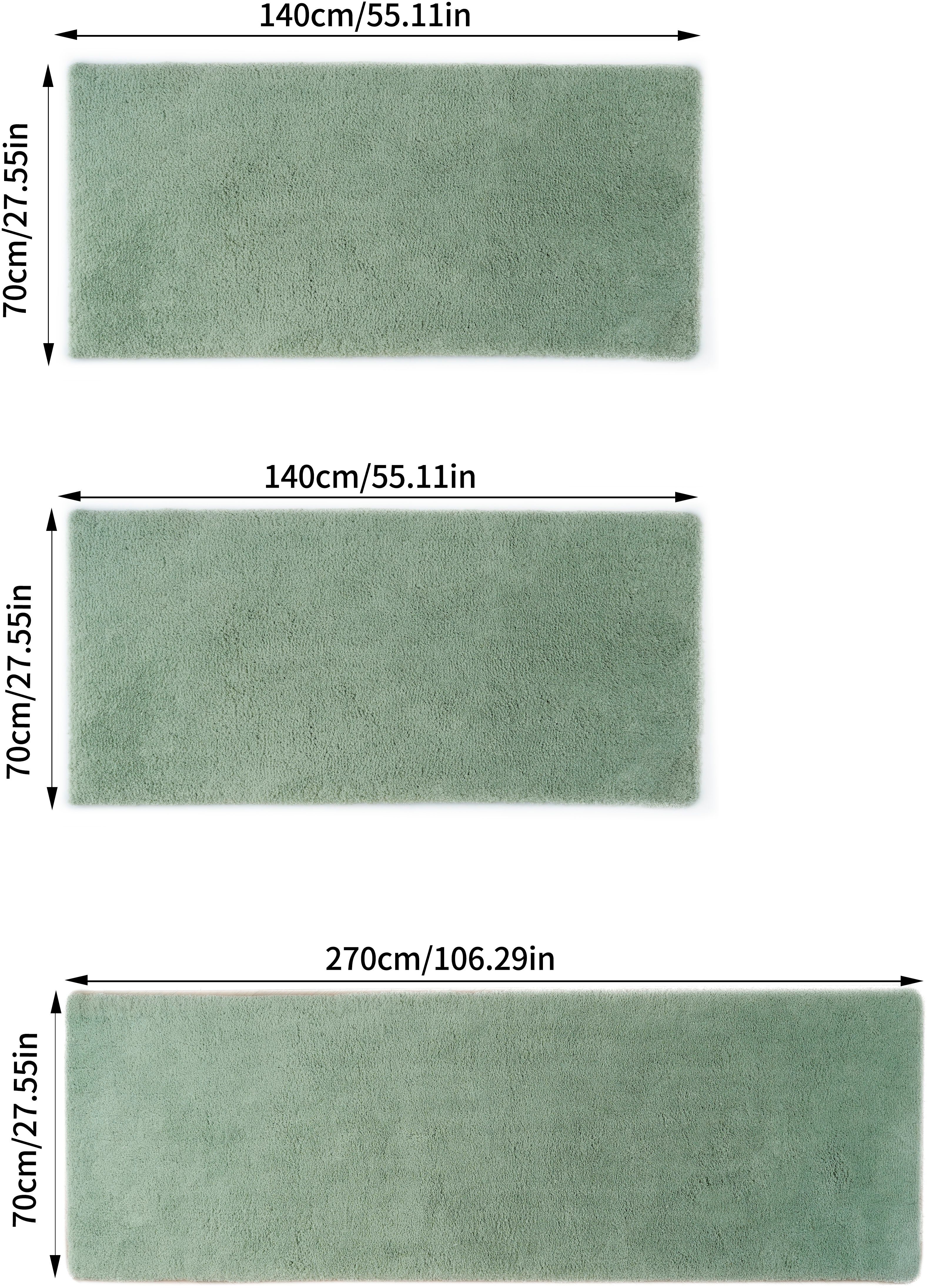 my home Set slaapkamerkleedjes met hoge pool Microvezeltapijt Magong, bijzonder zacht, zeer fijne pool uni, unikleurig slaapkamerkleed, loperset, slaapkamer, kinderkamer