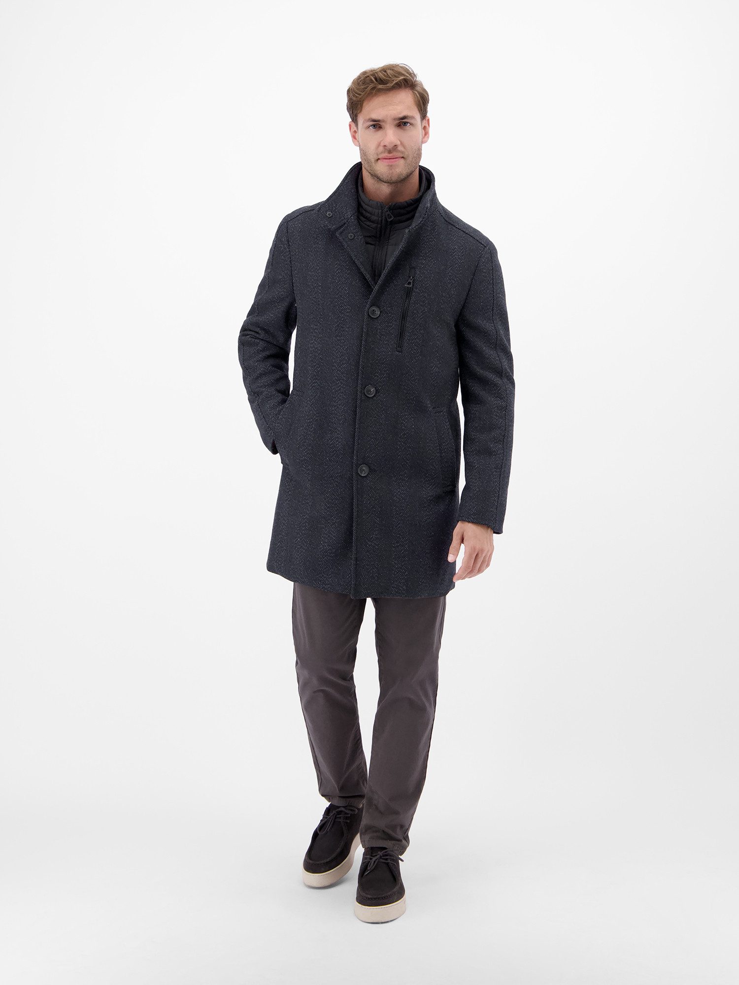 Lerros Wollen jas LERROS Heren-Mantel in wollook