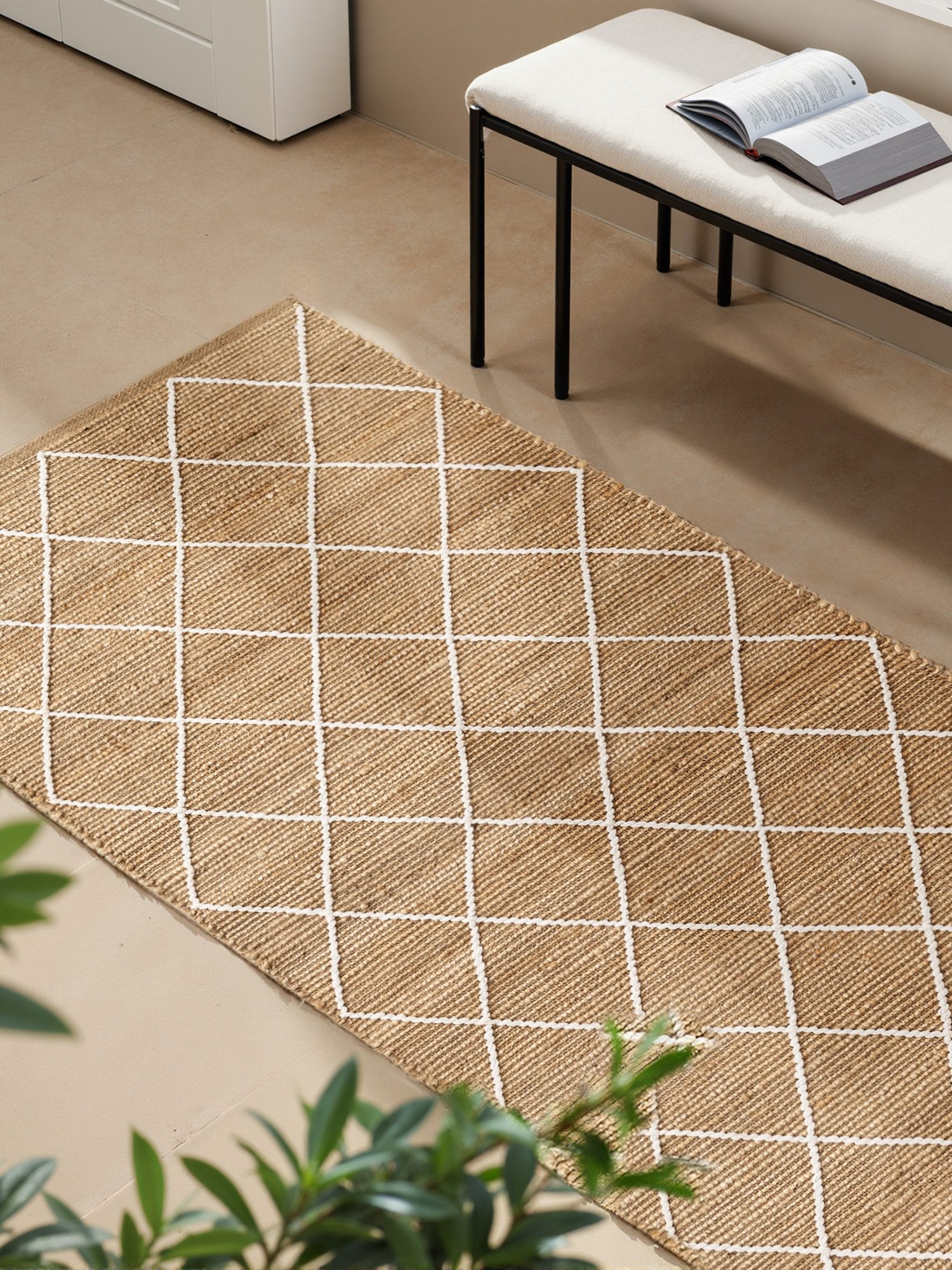 HANSE Home Vloerkleed Kunu jute tapijt Natuurlijke vezels, jute met katoen, woonkamer, hal, gang, boho, scandi