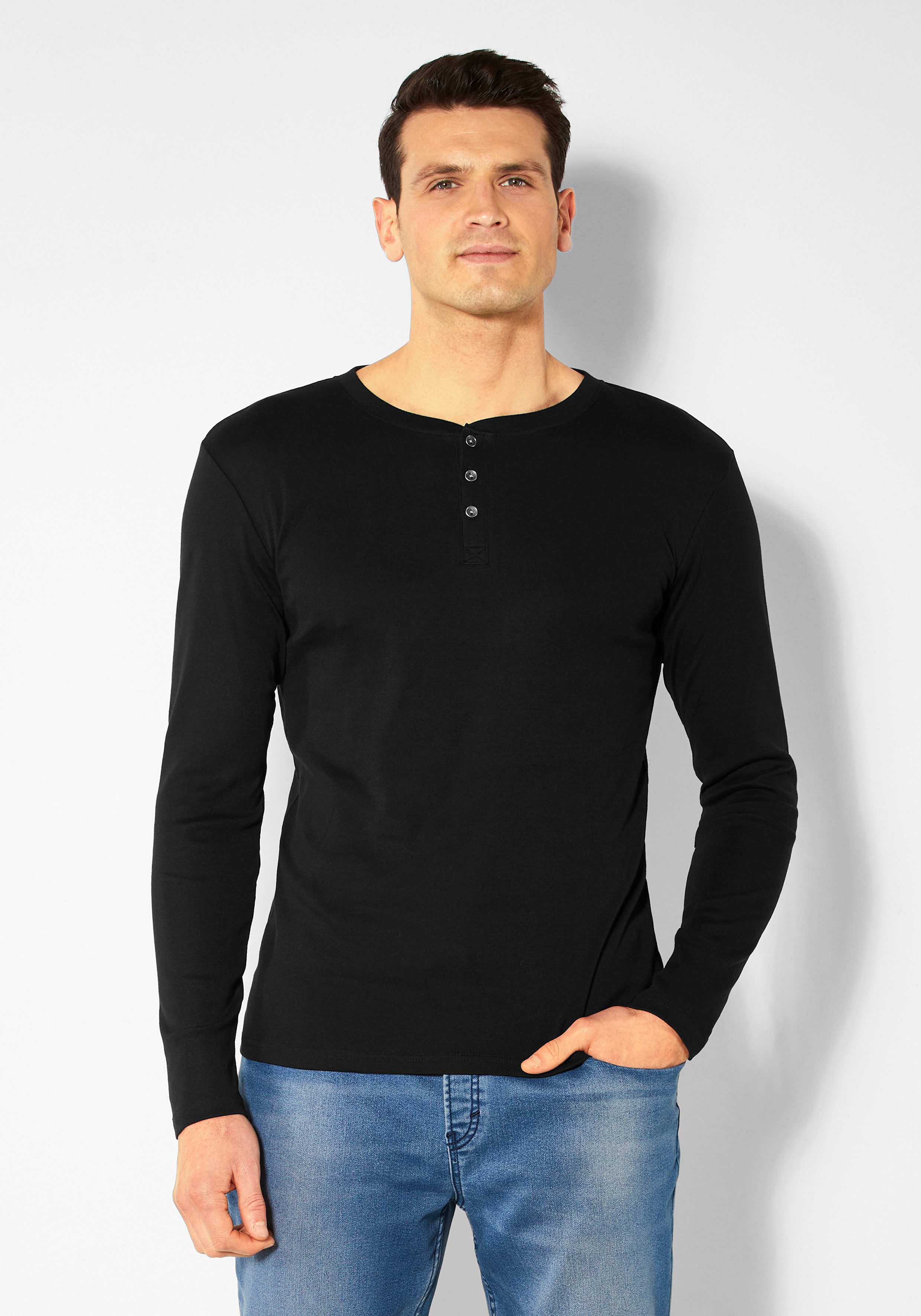 H.I.S Shirt met lange mouwen met luxueuze knoopsluiting