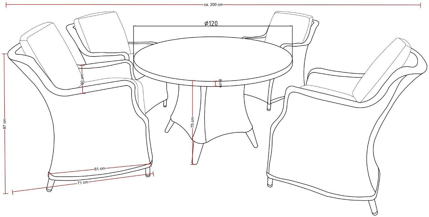 Destiny Tuin-eethoek Luna Aluminium, polyrotan (set, 13-delig)