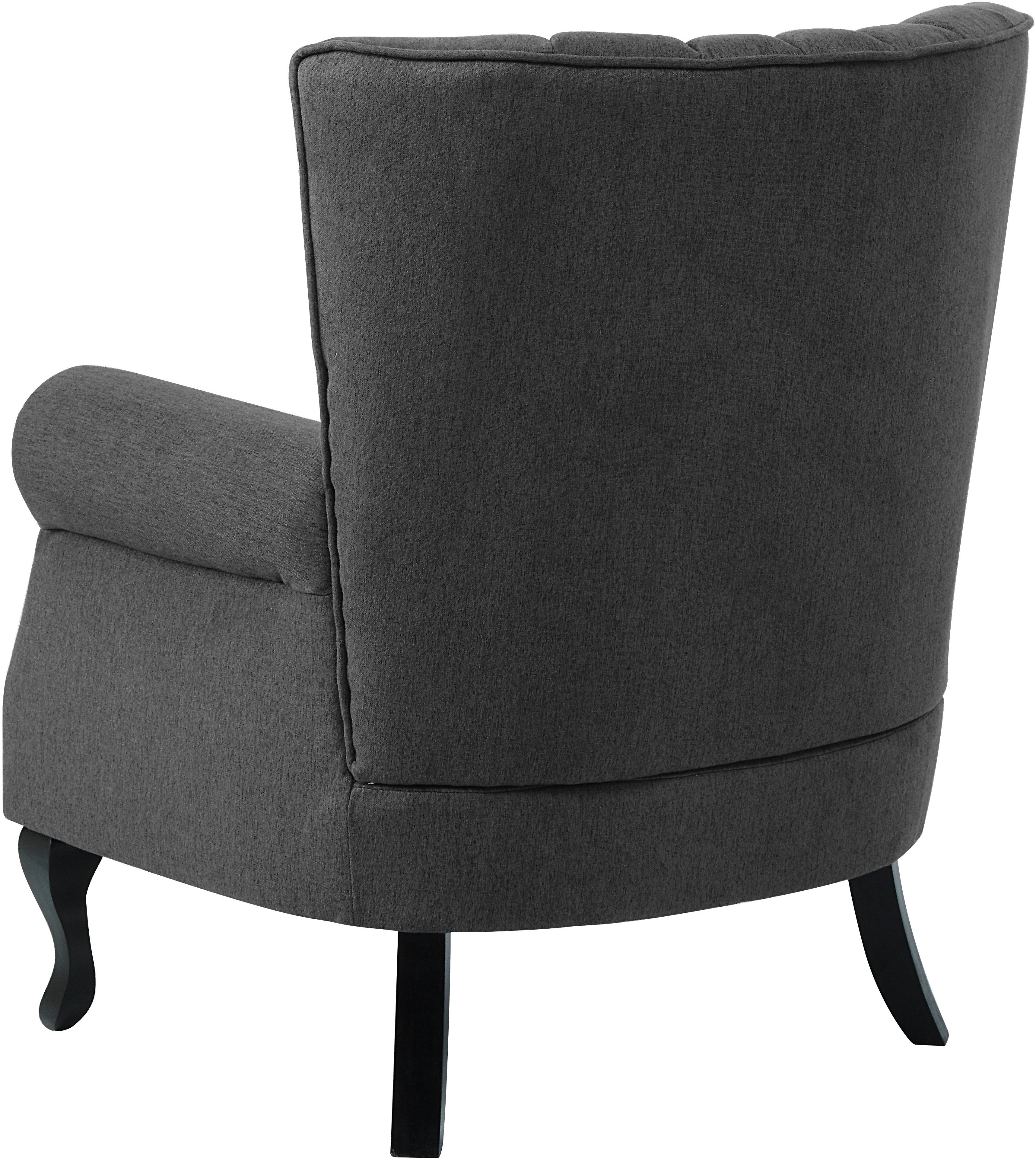 ATLANTIC home collection Fauteuil Toni modern met klinknagels en hoge rugleuning