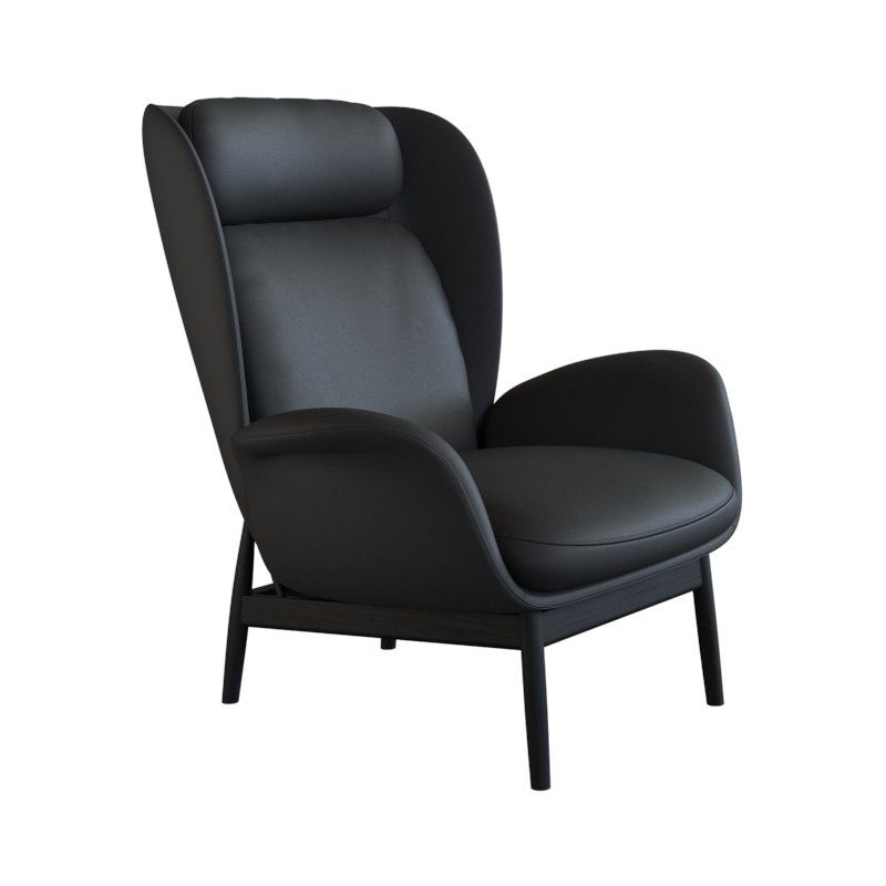 FLEXLUX Oorfauteuil Padova Stijl & comfort, organische vorm, geïntegreerde lendensteun, zwarte voet