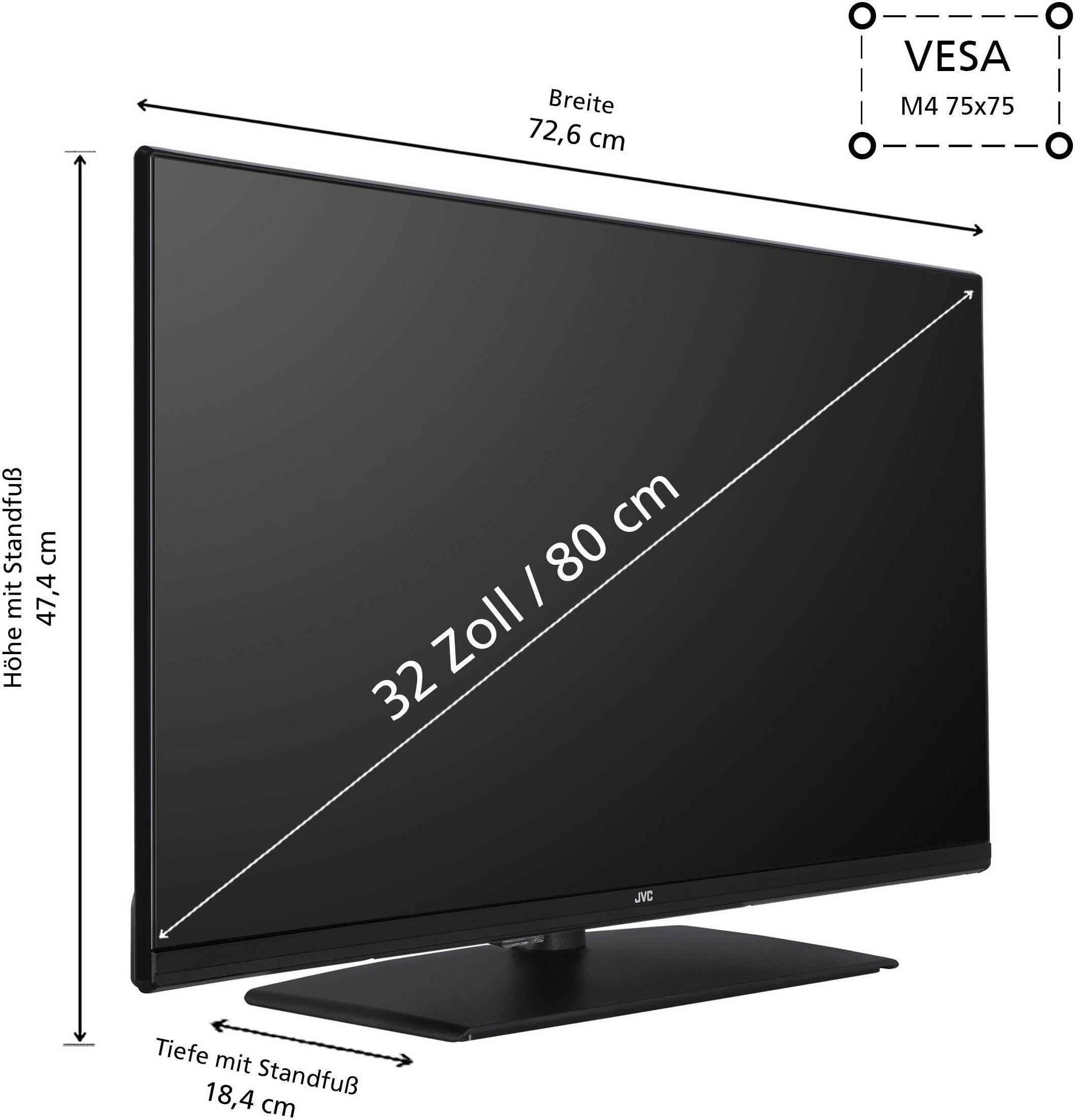 JVC Led-TV LT-32VF5355, 80 cm / 32", Full HD, Smart TV