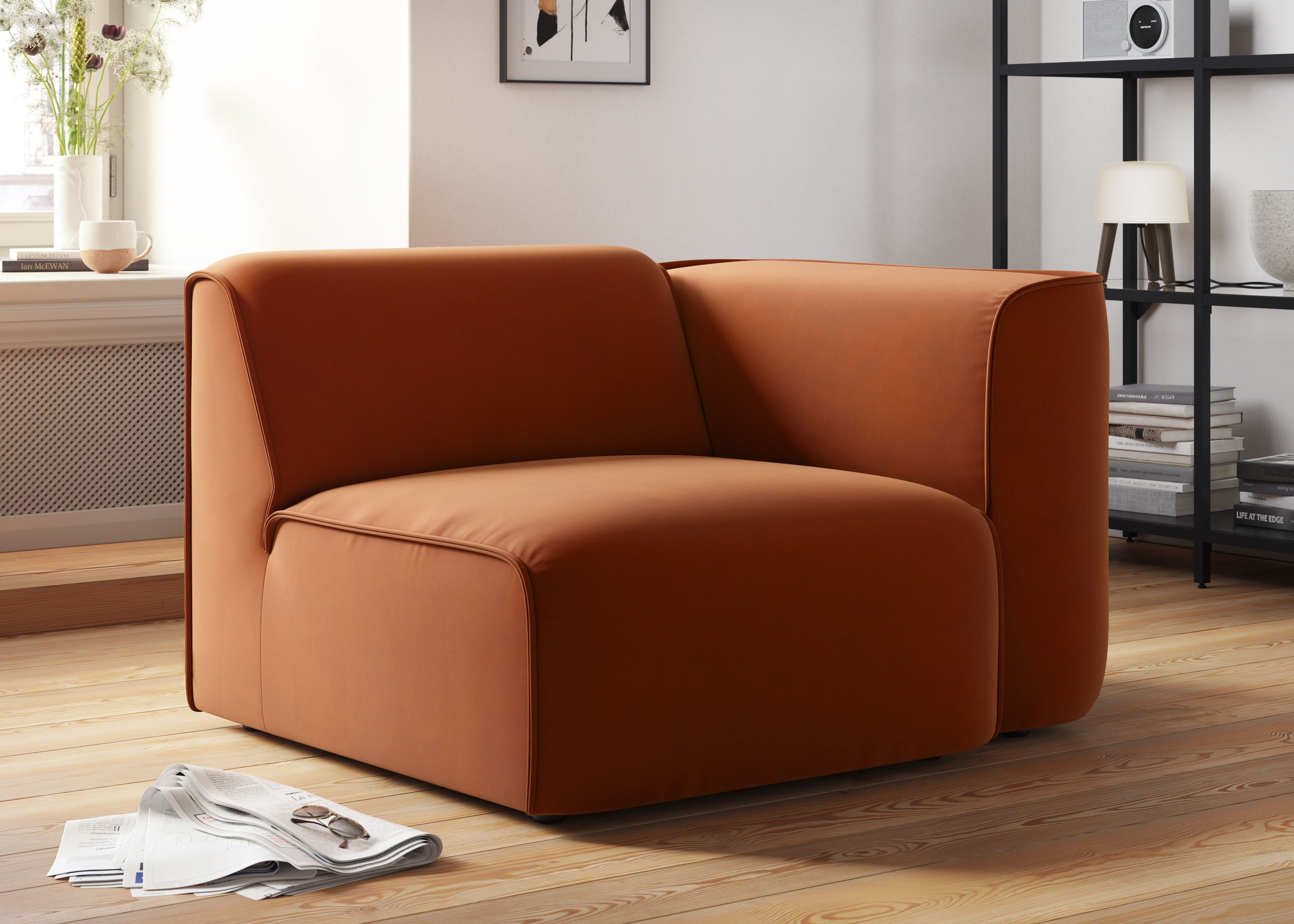 RAUM.ID Fauteuil Merid sofa-hoekelement, afmetingen B/D/H: 109/97/46 cm als module of apart te gebruiken, voor individuele samenstelling
