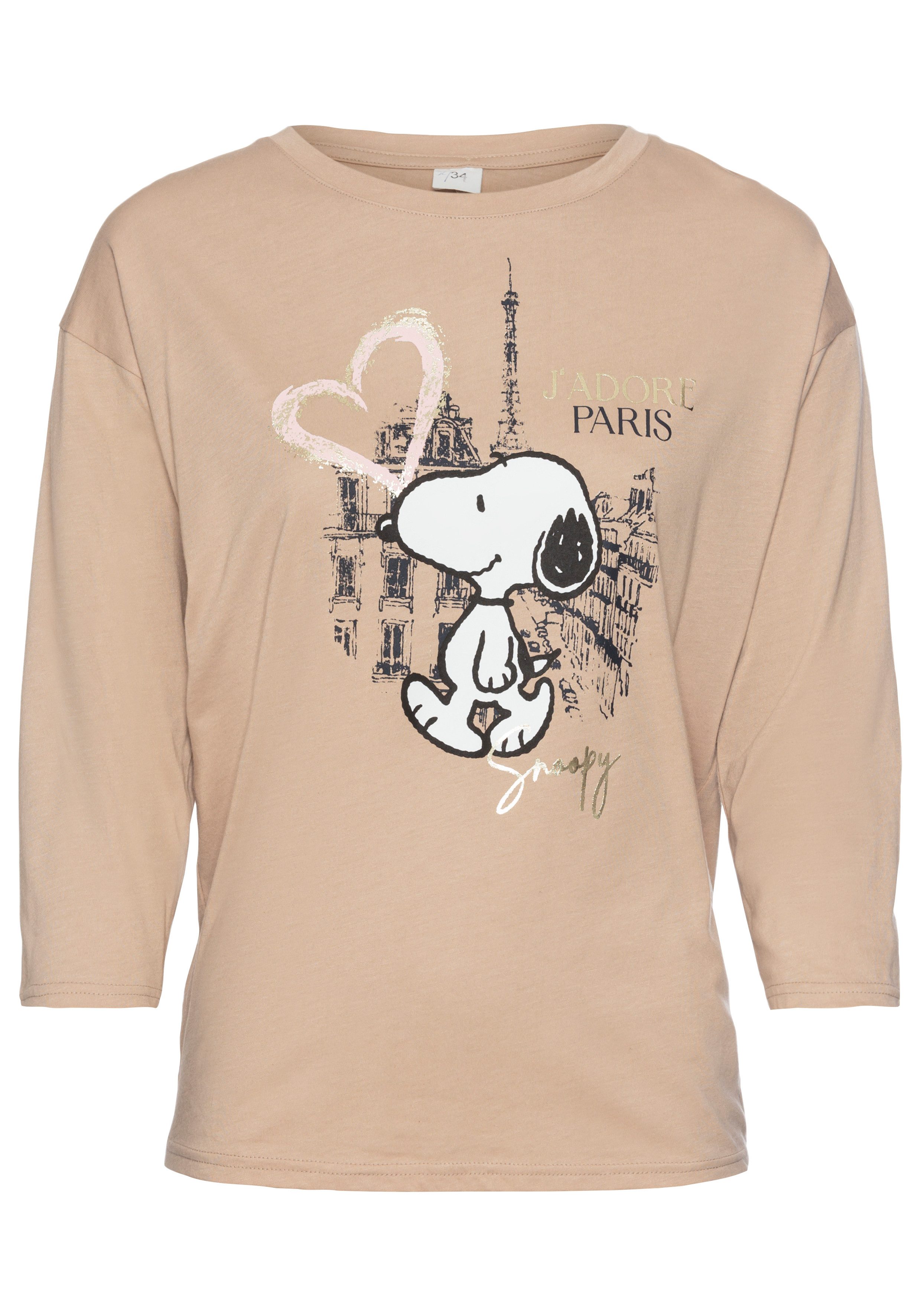 Laura Scott Shirt met 3 4 mouwen met snoopy-print