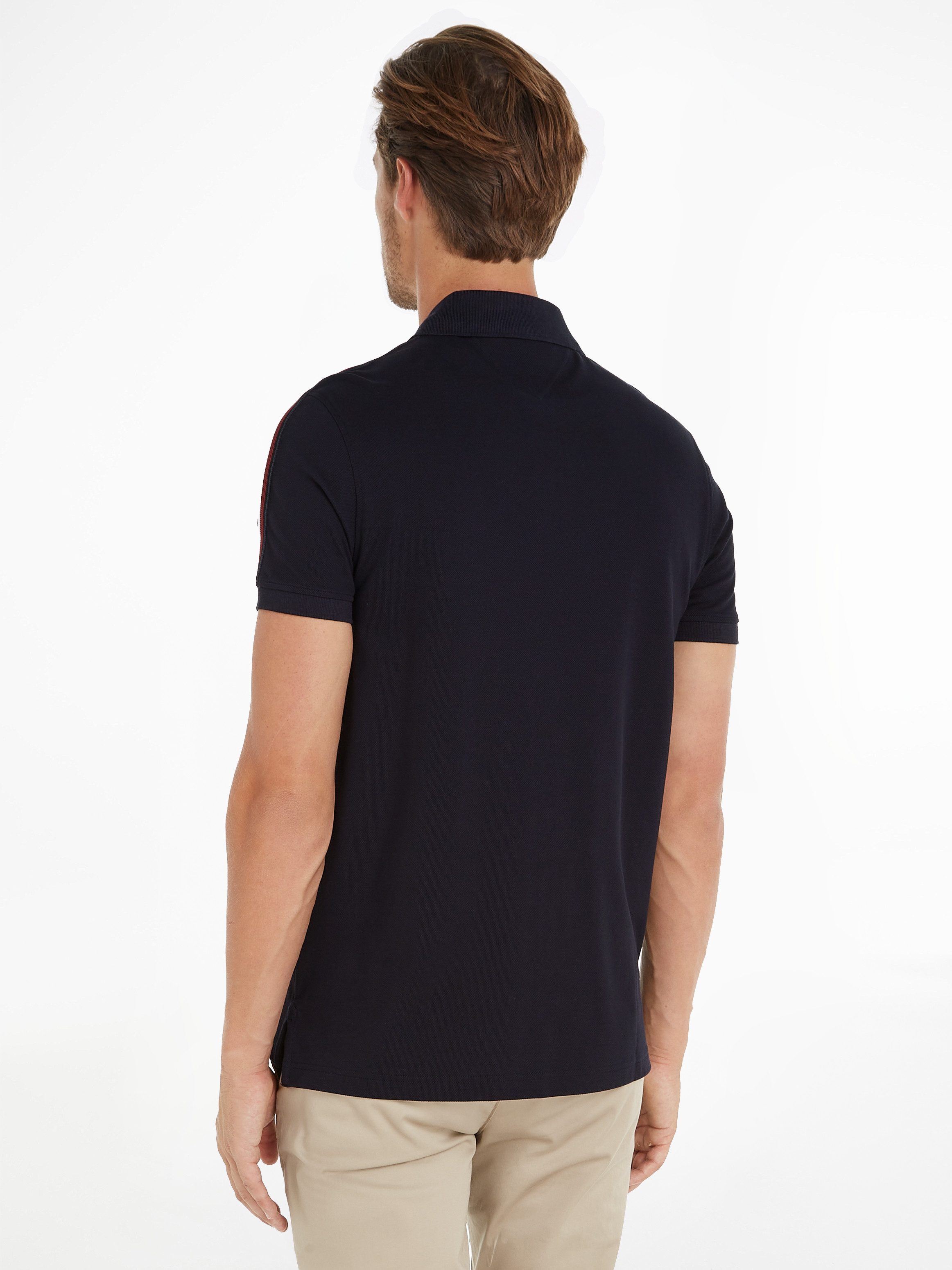 Tommy Hilfiger Poloshirt SHADOW GS REG POLO Strepen in Tommy kleur op de schouder
