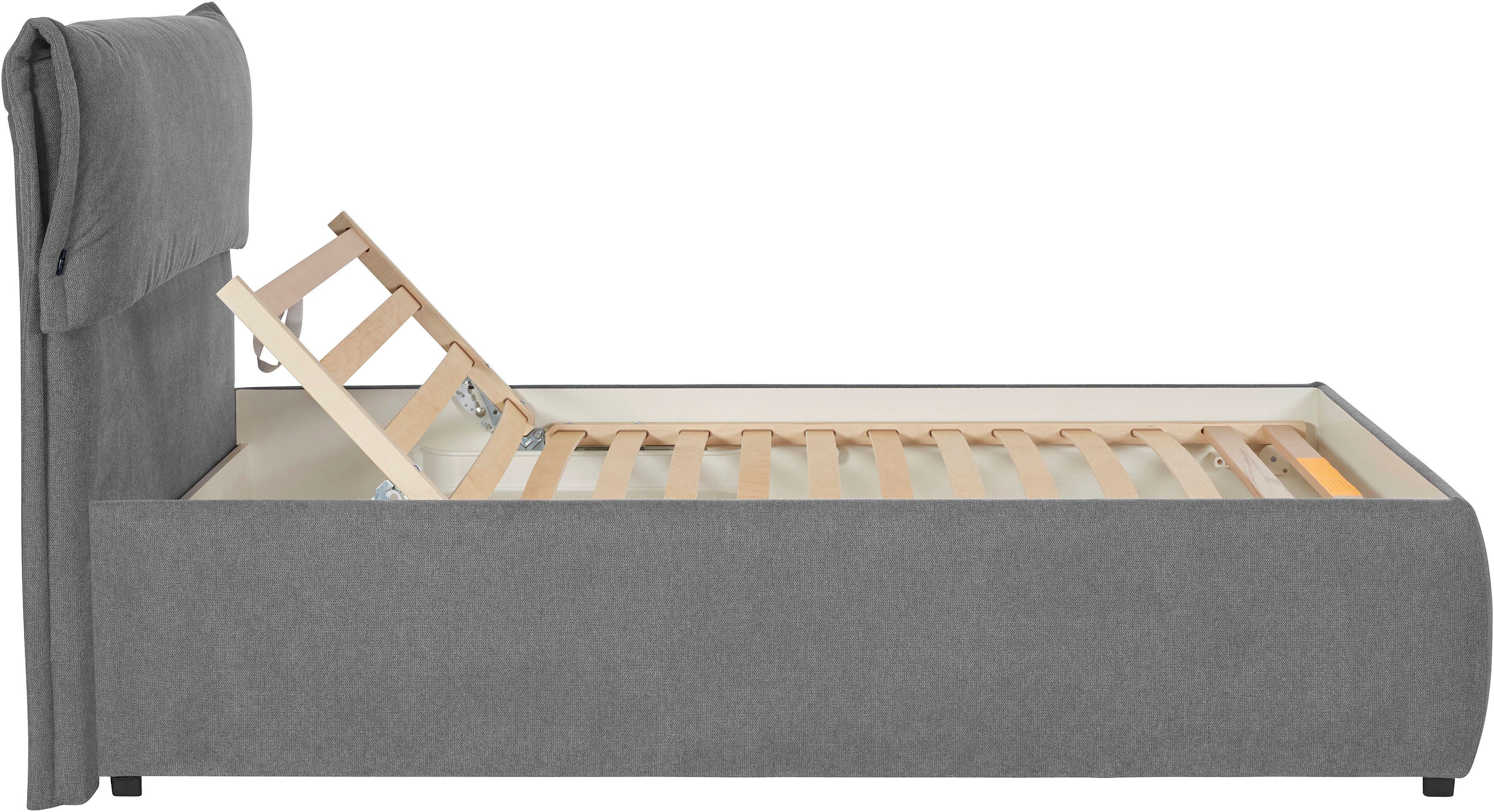 andas Gestoffeerd bed Jenson als bedframe of met 3 matrassoorten en hardheden