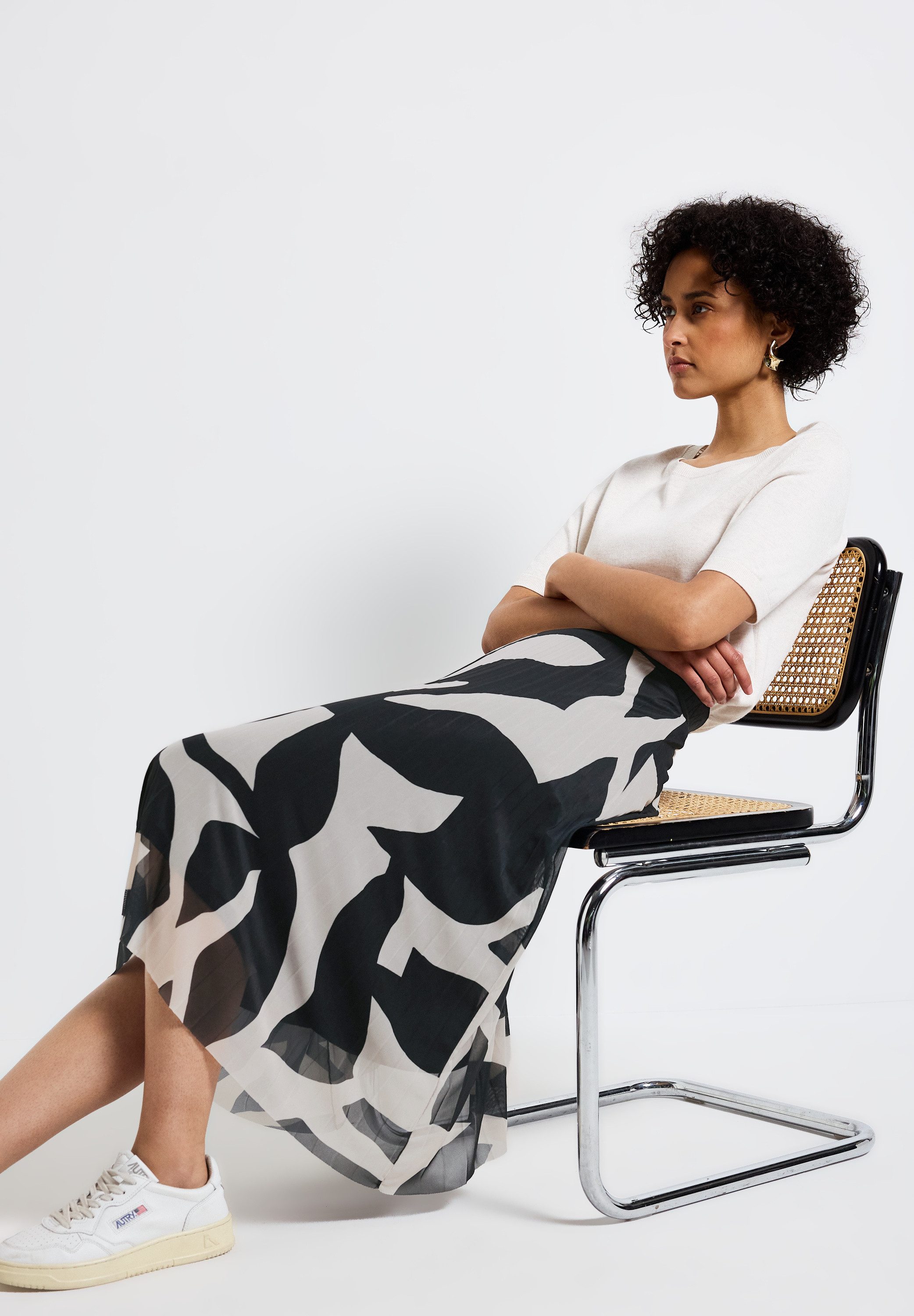 STREET ONE Plissérok met elastische taille