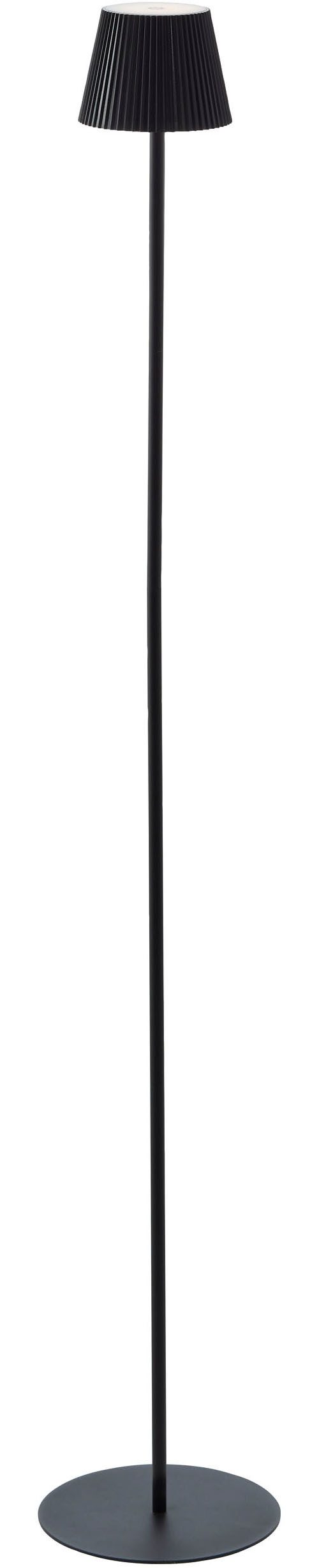 Brilliant Leuchten Led-vloerlamp voor buiten Macobo LED accu-lamp, 125 cm, 340 lm, 3000 K, touchdimmer, zwart mat (1 stuk)