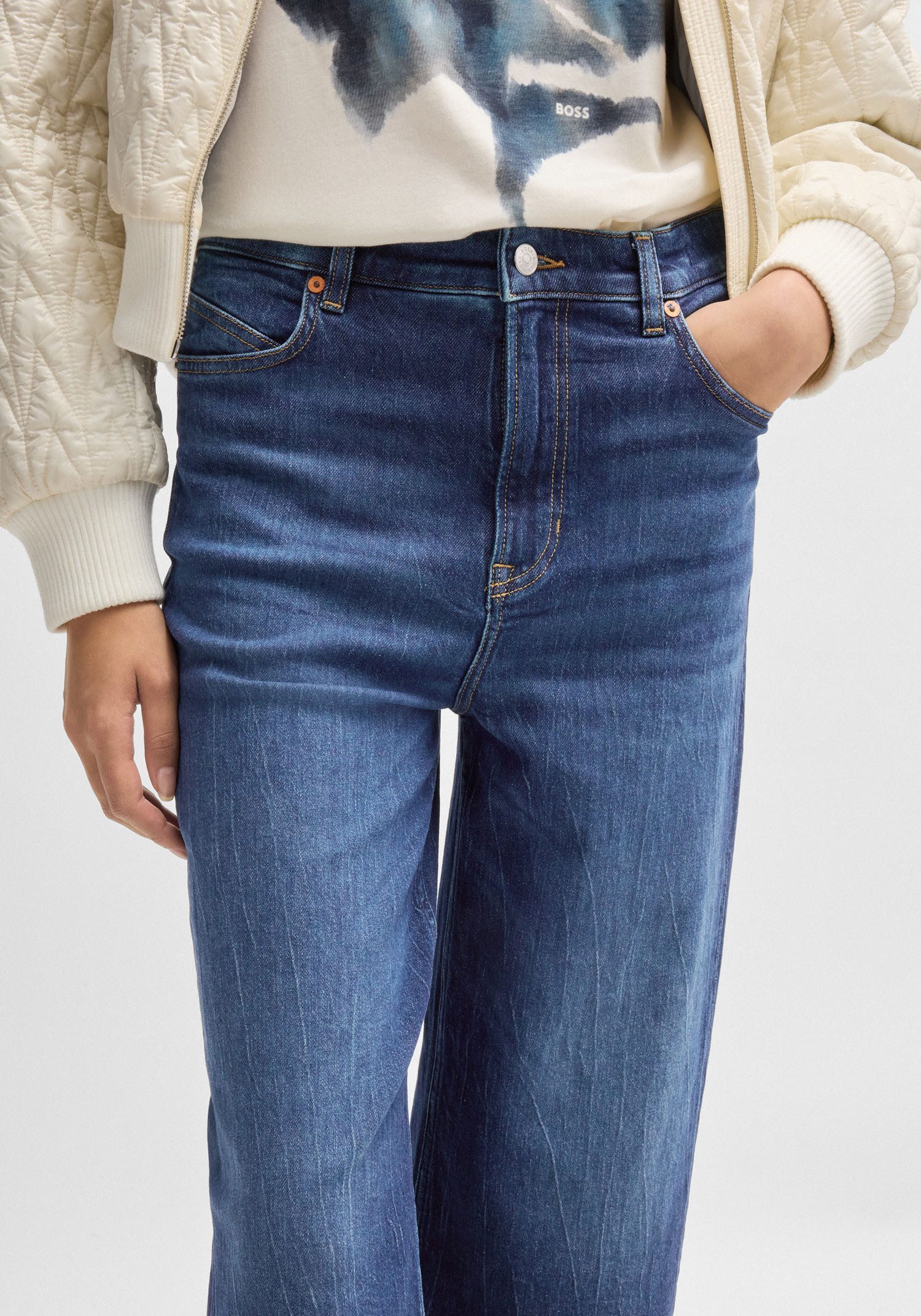 Boss Orange Wijde jeans Marlene High Rise Hochbund High Waist Premium Denim Jeans (BOSS ORANGE DENIM)