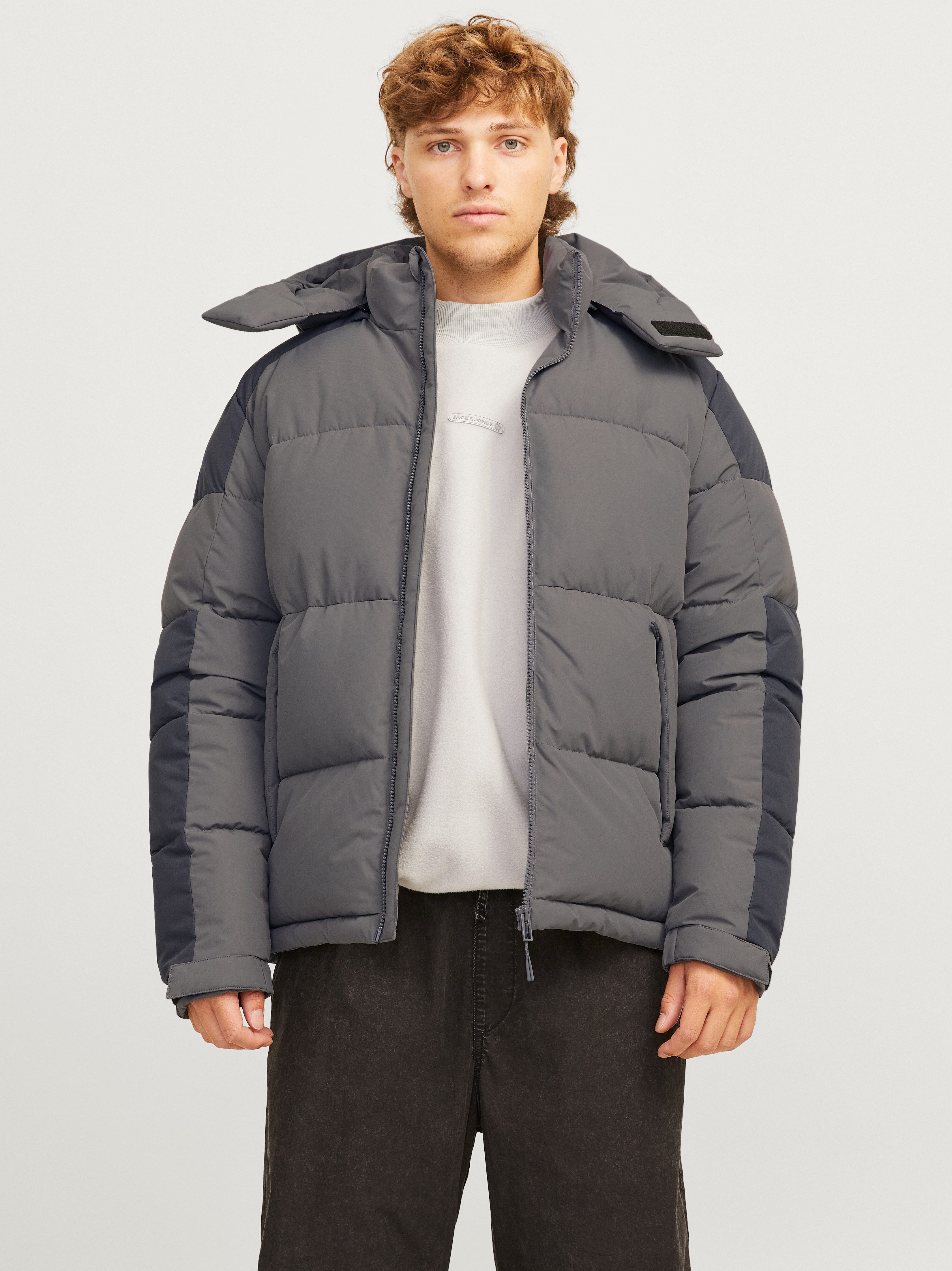 Jack & Jones Gewatteerde jas JCOAERO PUFFER SN heren winterjassen maat XS grijs
