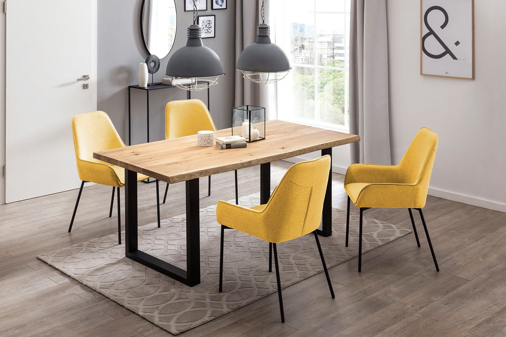 SalesFever Eetkamerstoel Bekleding van structuurstof (set, 2 stuks)