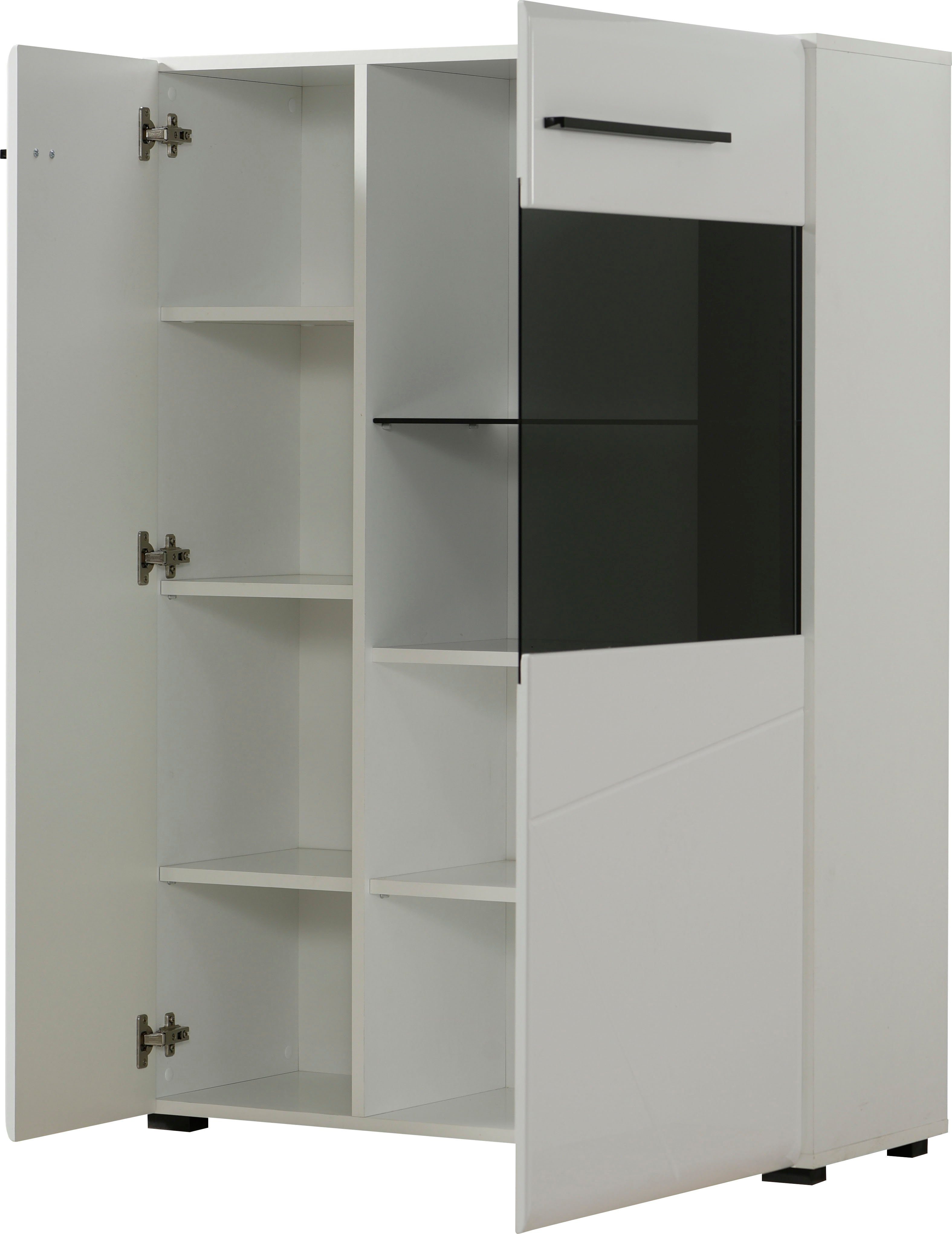 INOSIGN Wandmeubel Trentino Inclusief vitrinekast, lowboard, highboard en wandplank (set, 4-delig)