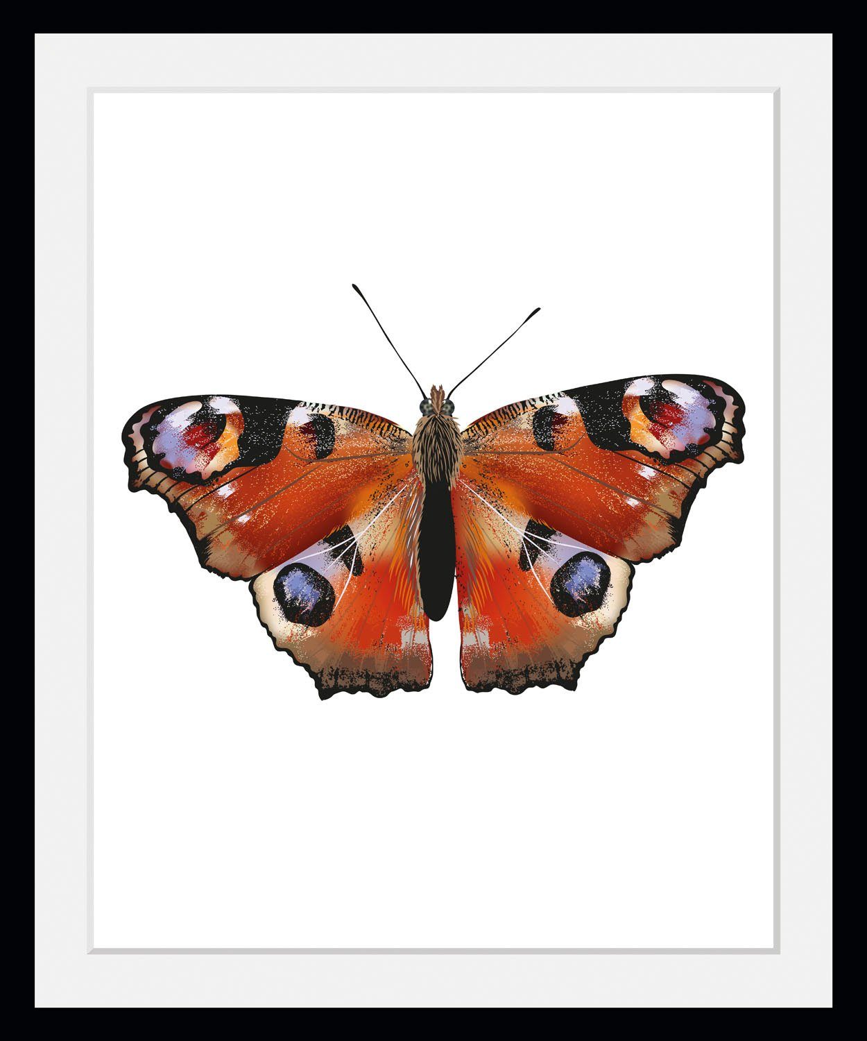 queence Wanddecoratie LENA HD premium posterdruk incl. houten lijst (1 stuk) schilderijen maat 30 cm x 40 cm oranje