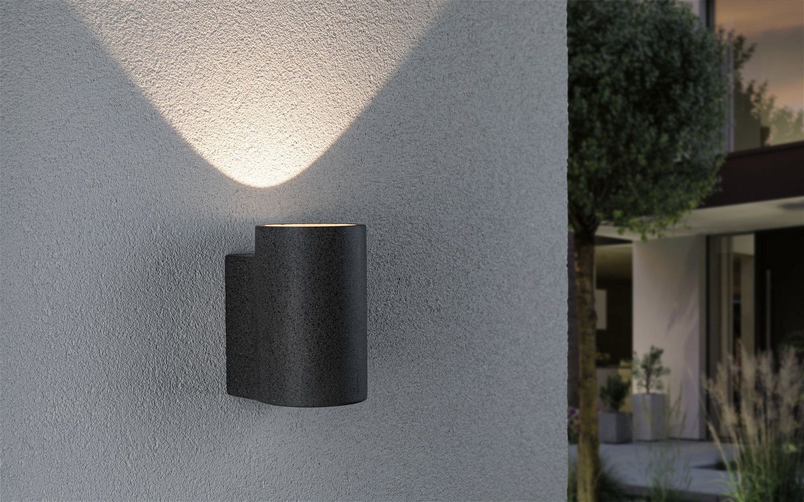 Paulmann Led-wandlamp voor buiten Concrea IP65 110x135mm 3000K 6,8W 300lm 230V zwarte zandsteen beton (1 stuk)
