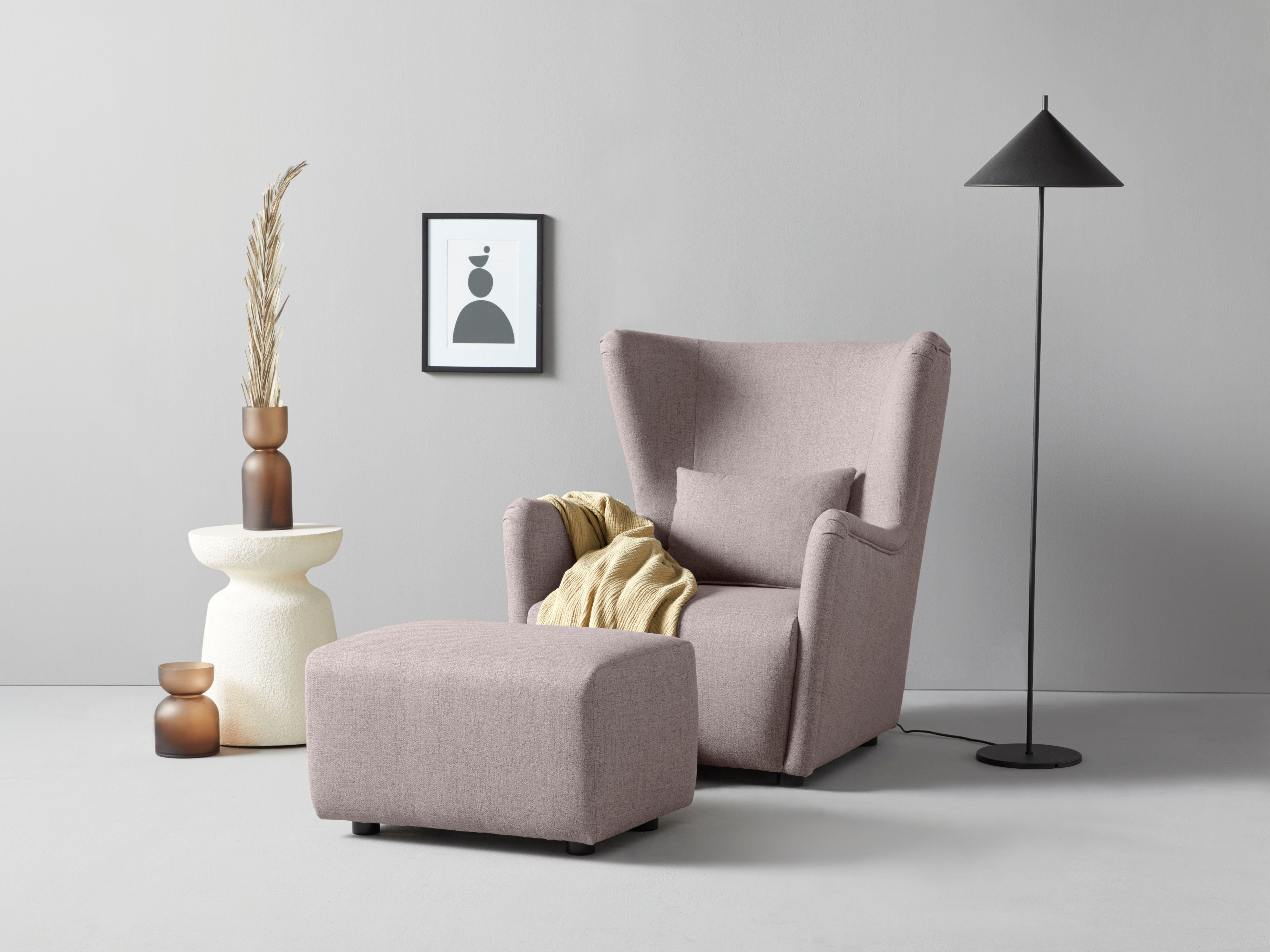 LeGer Home by Lena Gercke Oorfauteuil Levke Stoel naar keuze met of zonder hocker