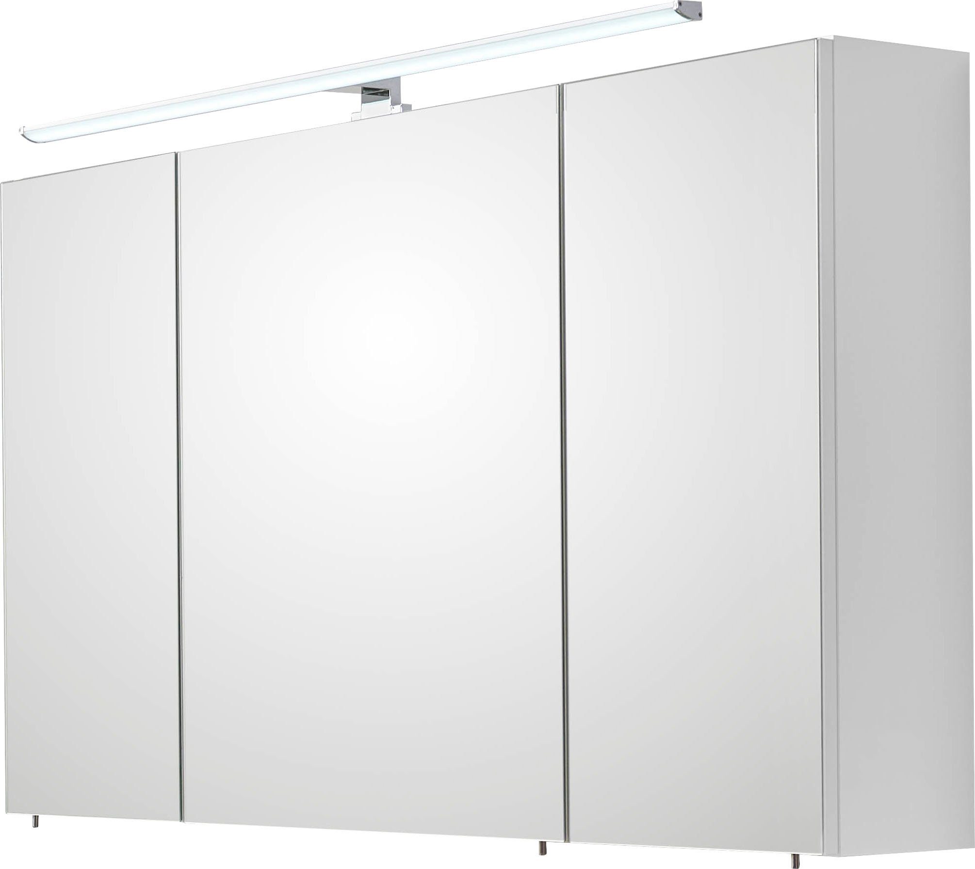 Saphir Spiegelkast Quickset 360 Breedte 110 cm, 3-deurs, ledverlichting, schakelaar--stekkerdoos