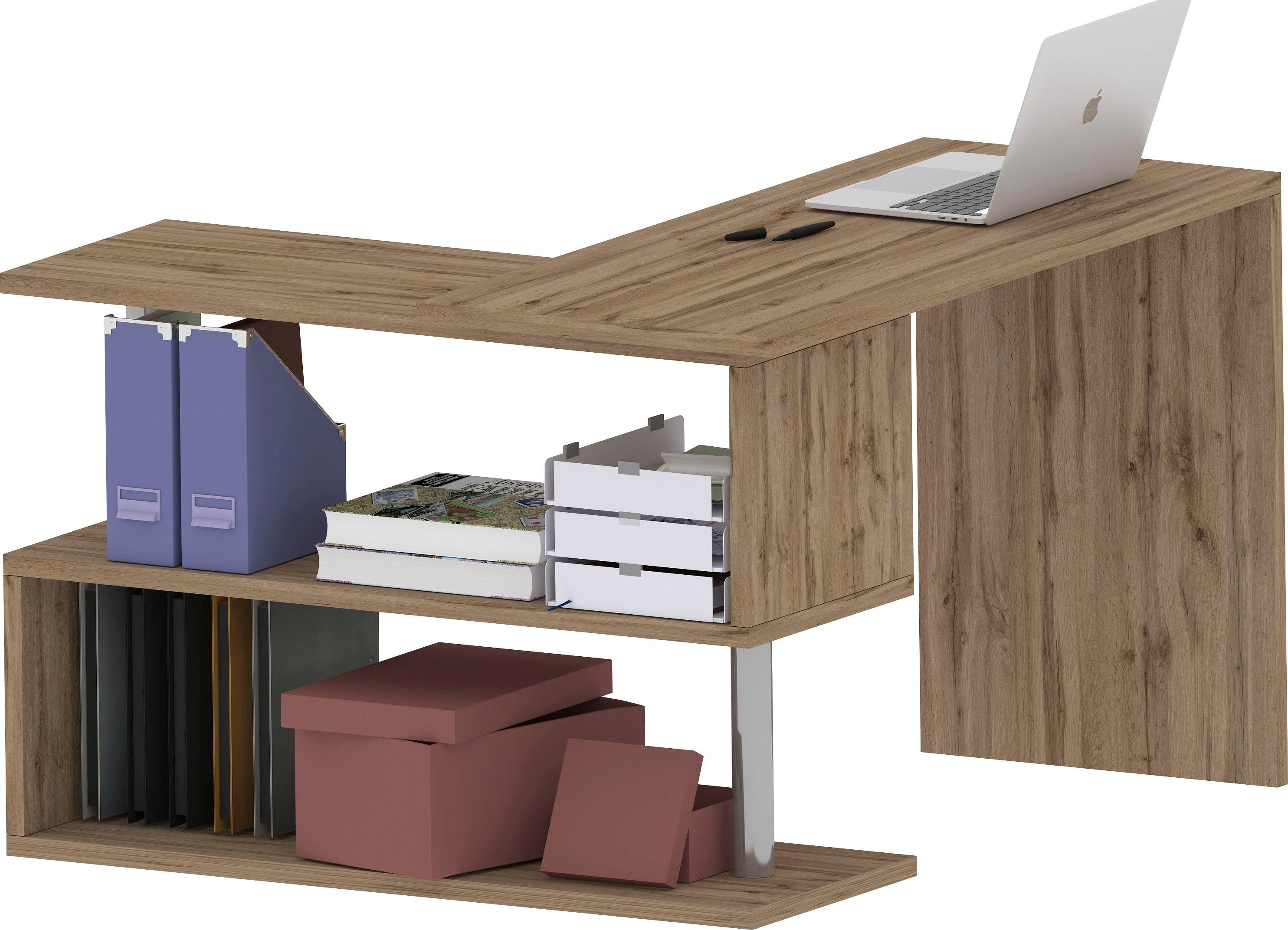 INOSIGN Bureau Volta, Made in Italy multifunctioneel - als computertafel, hoekbureau of sideboard
