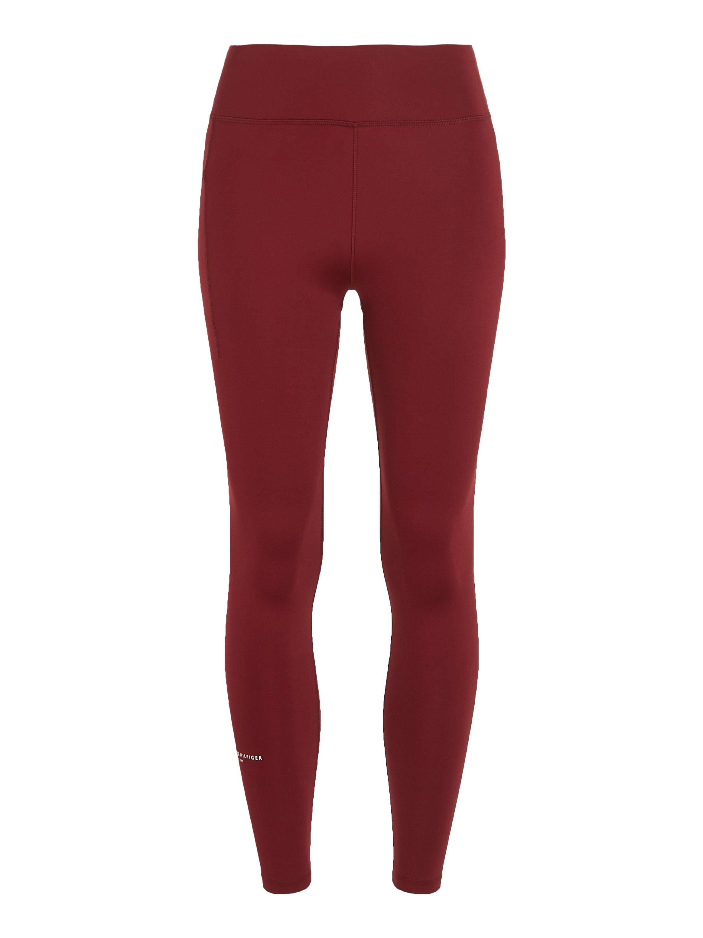 TOMMY SPORT Functionele legging ESS RW MINI CORP LEGGING 7/8 in 7/8 lengte, hoge tailleband, hilfiger logo op het been