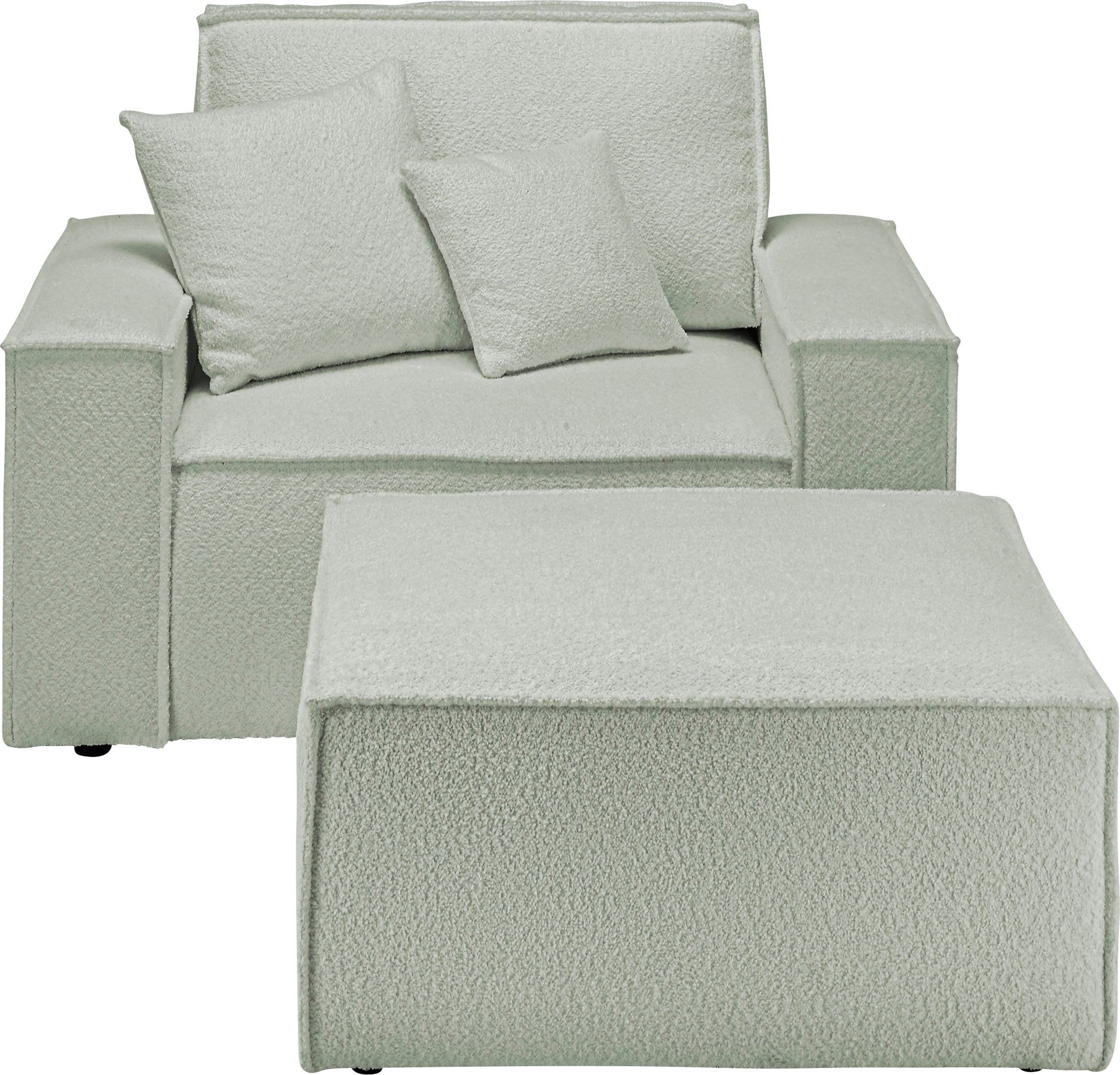 andas Loveseat Finnley Loveseat en hocker als set, passend bij de bekleding-serie Finnley (2-delig)