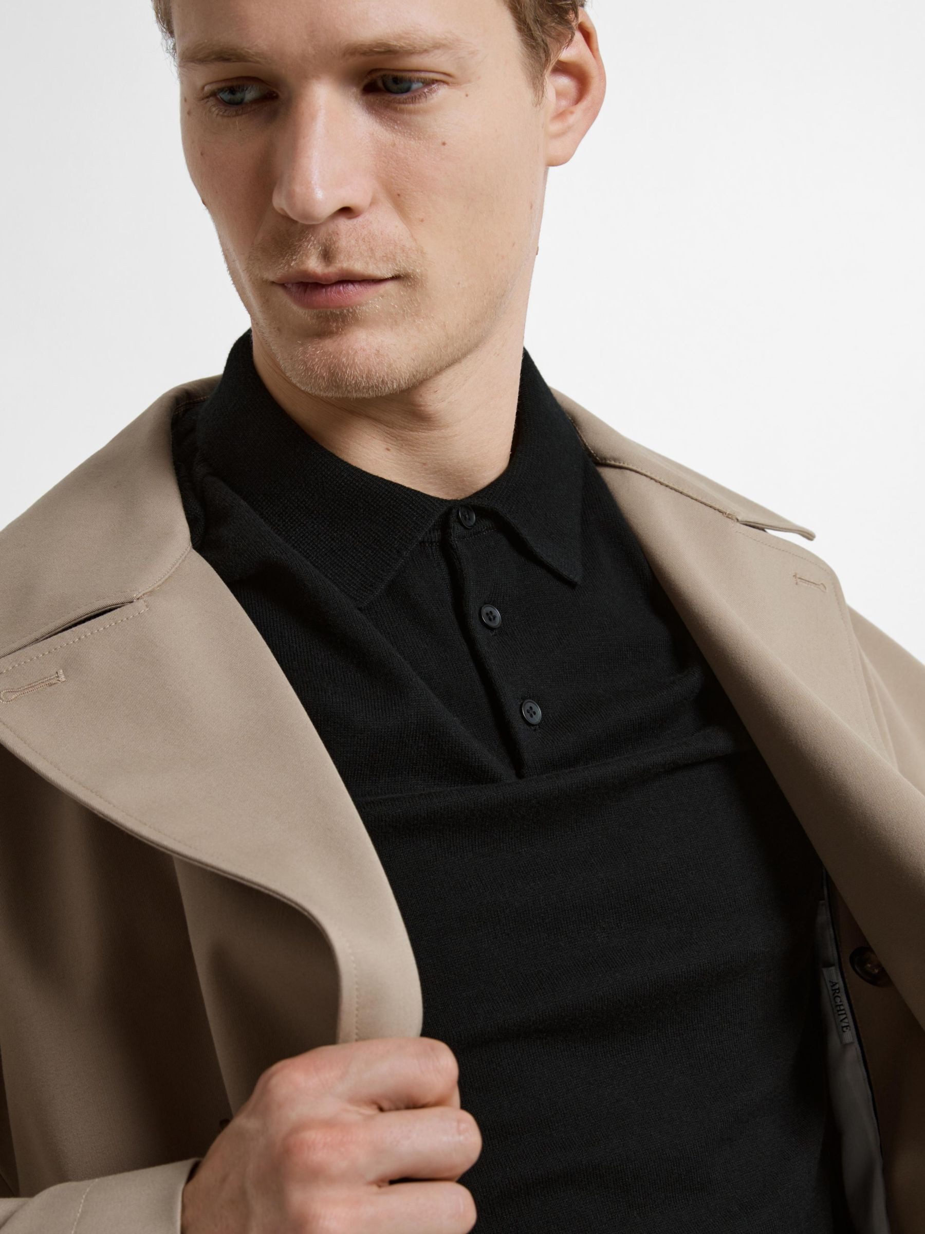SELECTED HOMME Poloshirt SLHBERG SS KNIT POLO NOOS