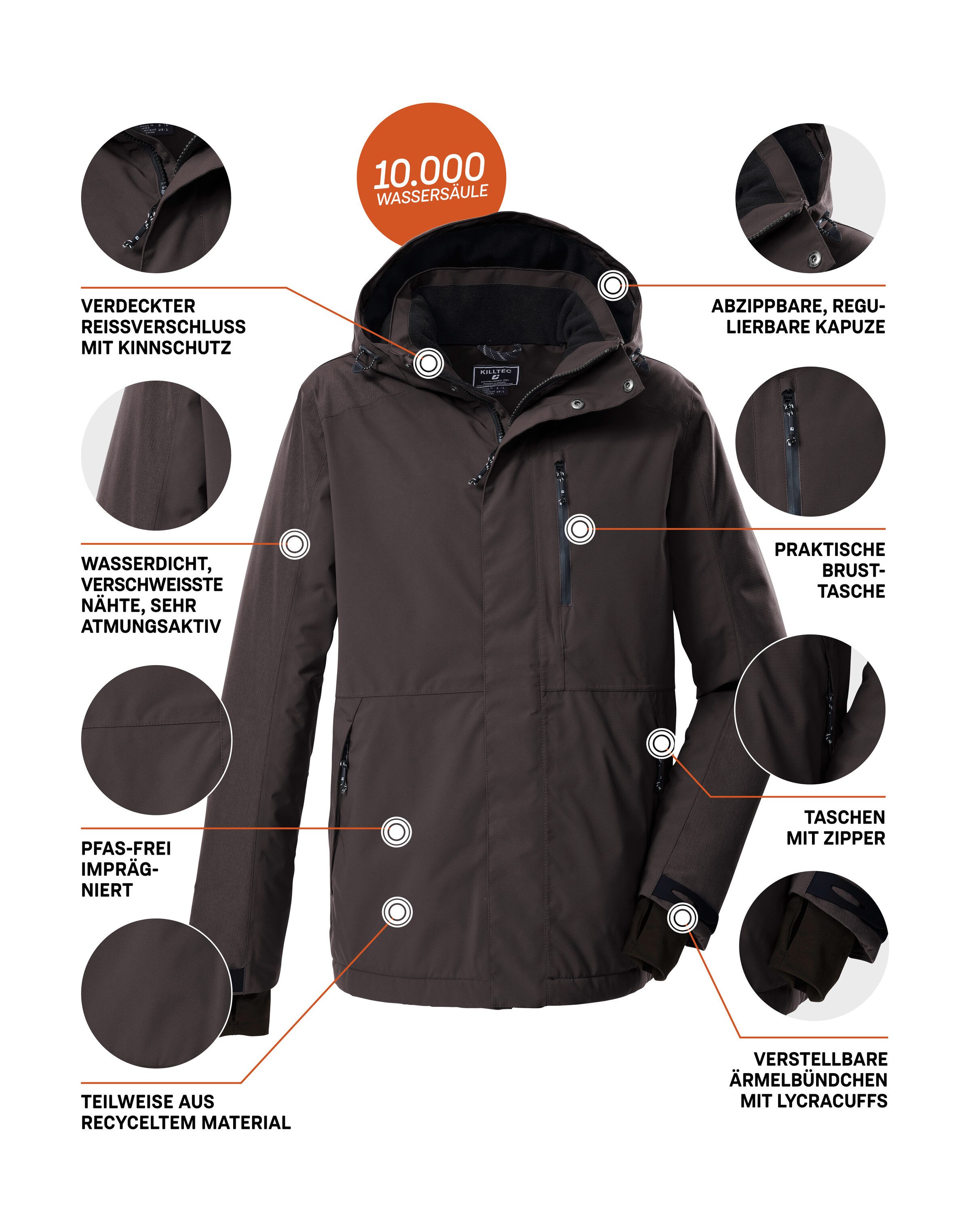 Killtec Functioneel jack KOW 89 MN JCKT Water- en windafstotend, ademend, afneembare capuchon, PFAs-vrij