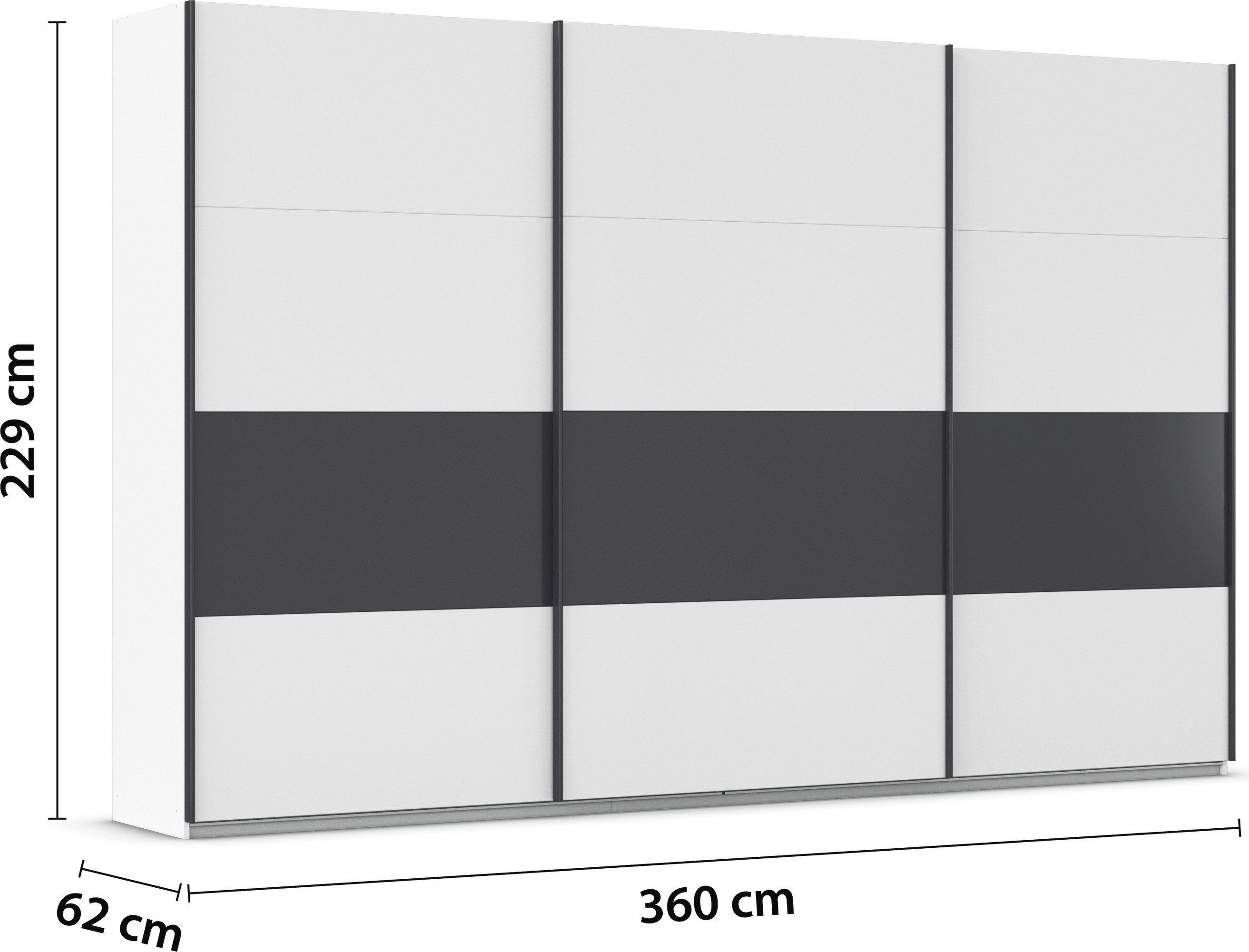 rauch Schuifdeurkast Kledingkast Kast Garderobe CORTONA inclusief indeling, 2 stoffen dozen en extra planken