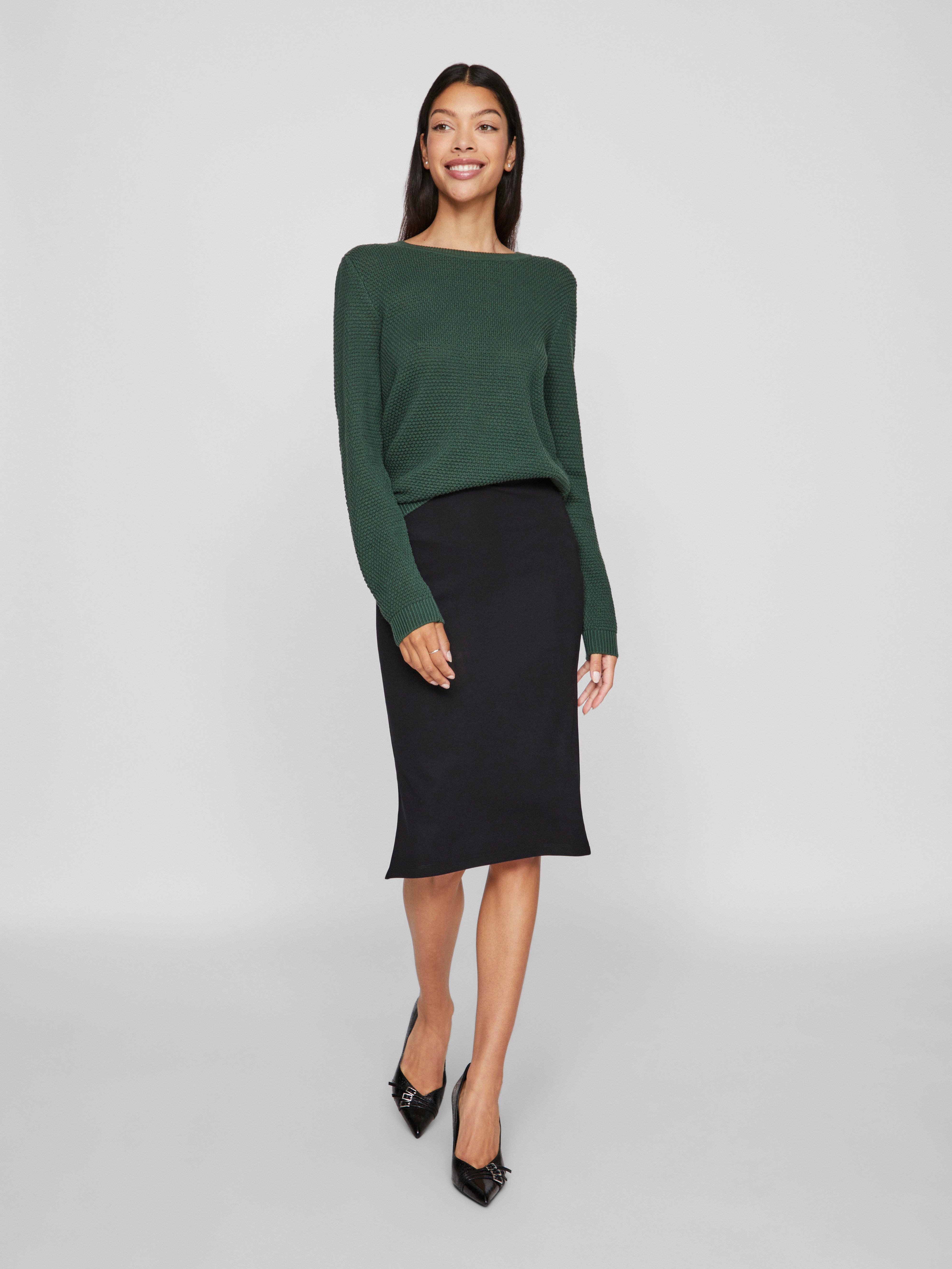 Vila Trui met ronde hals VIDALO O-NECK L S KNIT TOP- NOOS