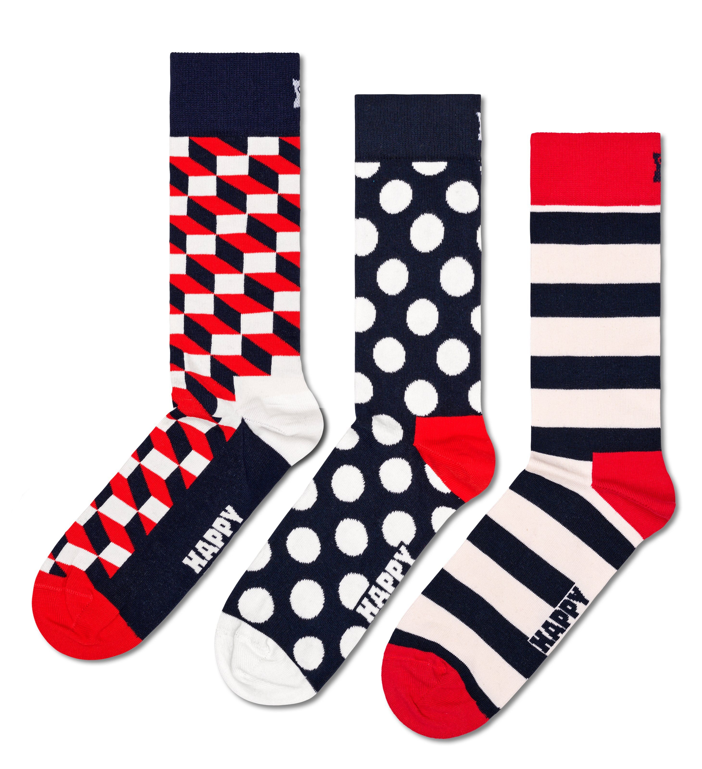 Happy Socks Sokken met stretch model 'Classic' in een set van 3 paar