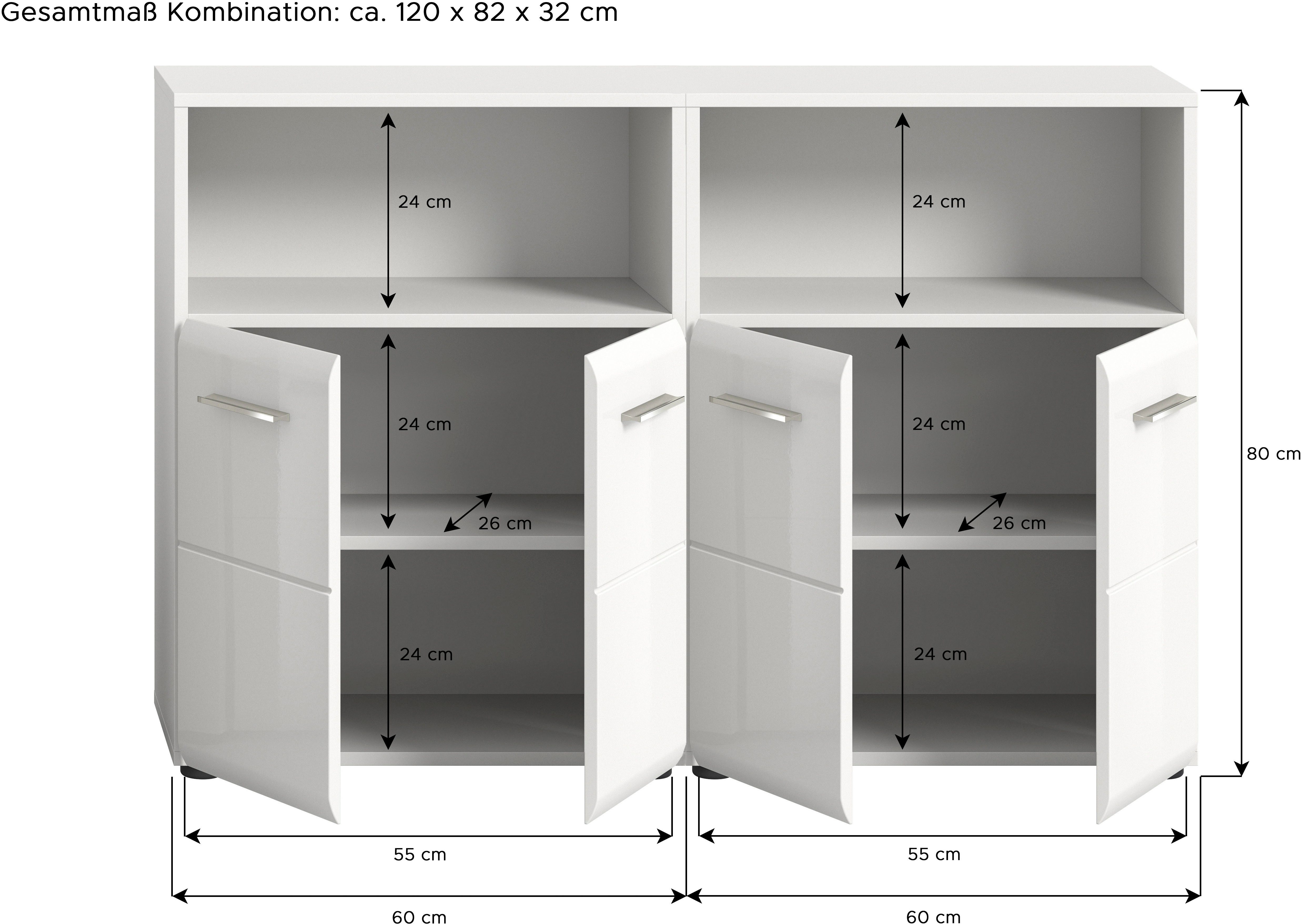 INOSIGN Badmeubelset FLORENZ, TOPSELLER!, 2-delige badcombinatie, hoogwaardige MDF-front