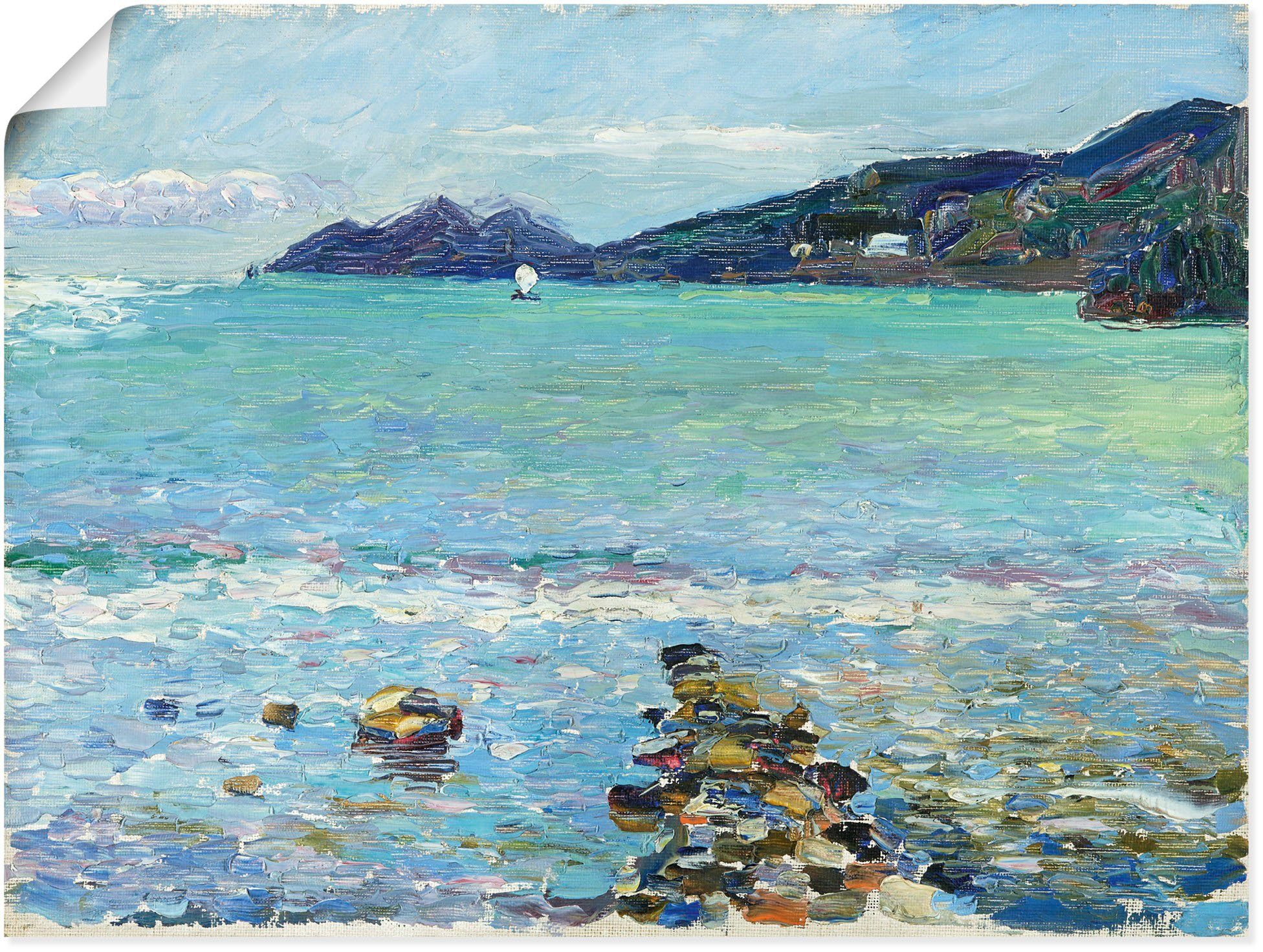 Artland Artprint Rapallo, uitzicht op Portofino. Rond 1906 als artprint op linnen, poster in verschillende formaten maten foto schilderijen blauw