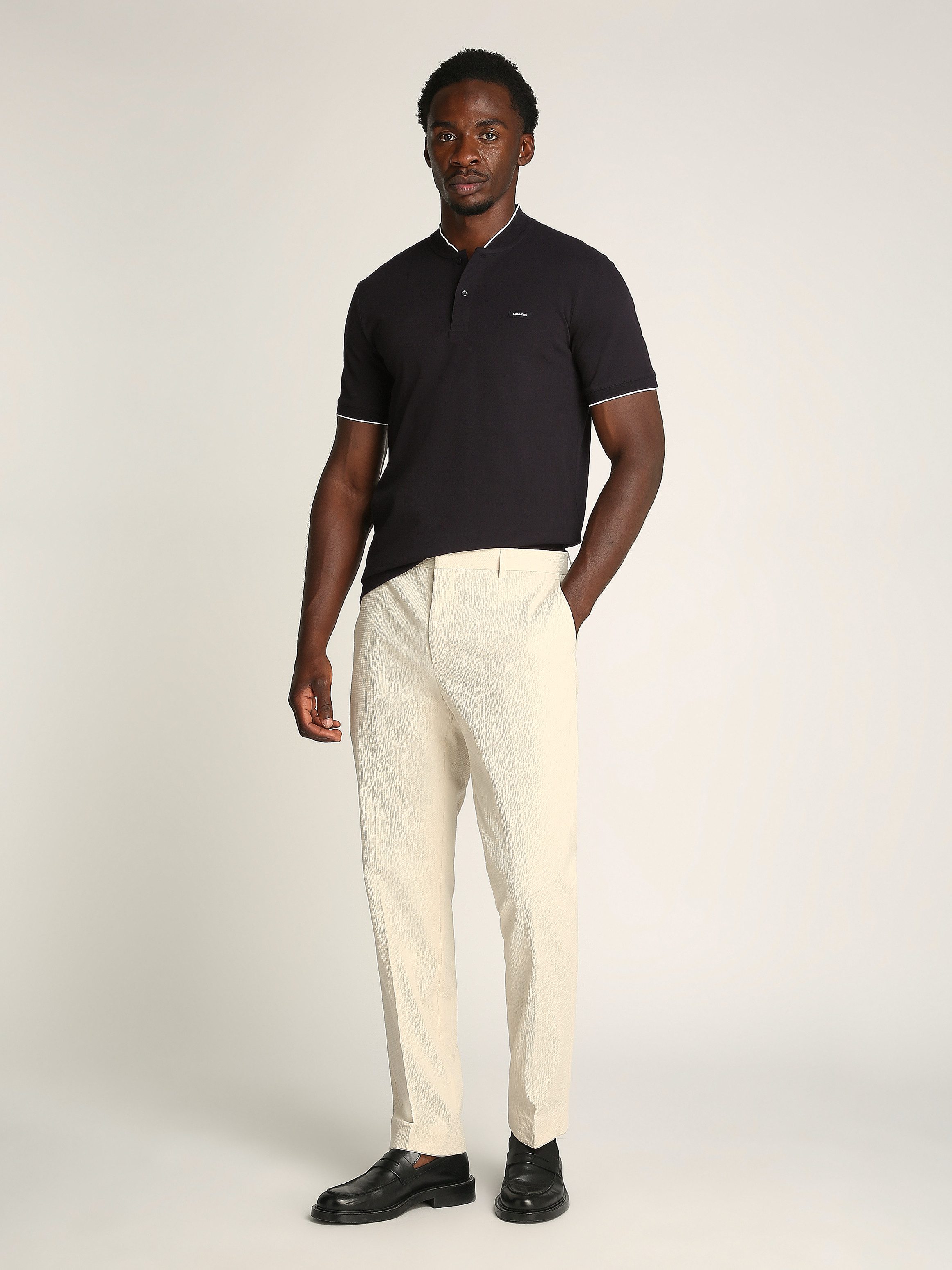 Calvin Klein Poloshirt STRETCH PIQUE STAND COLLAR POLO