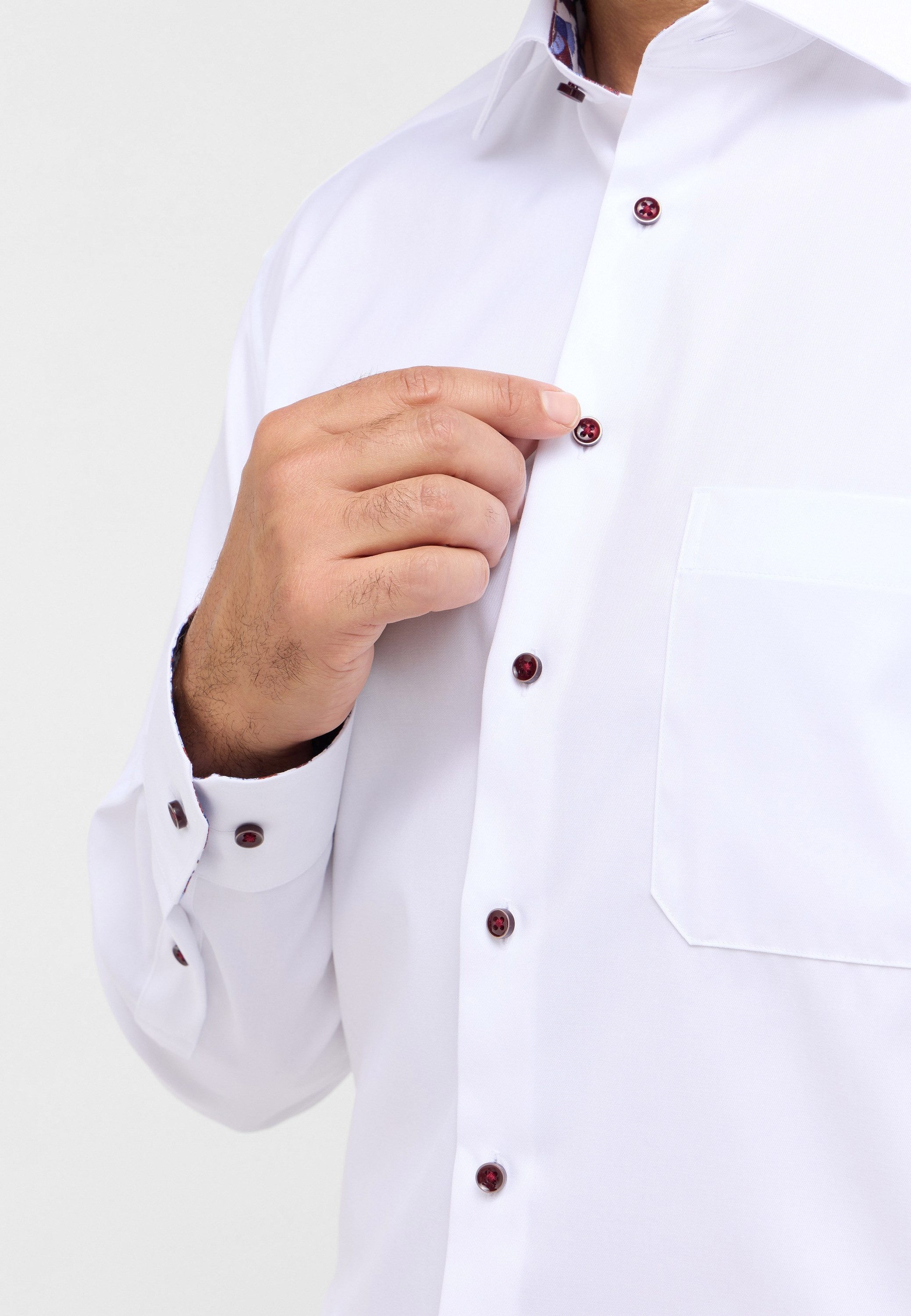Eterna Overhemd met lange mouwen Comfort fit NON IRON (strijkvrij)