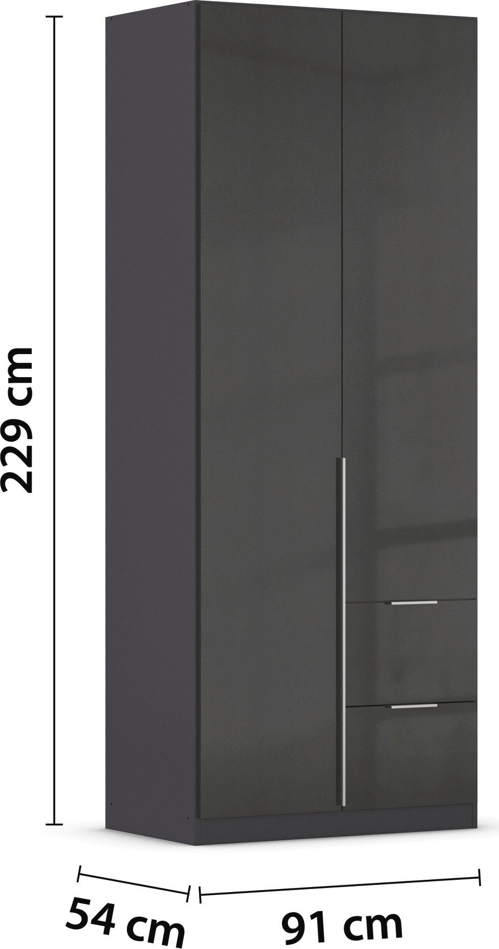 rauch Draaideurkast Kledingkast kast garderobe AGORDO met decor- of hoogglansfront