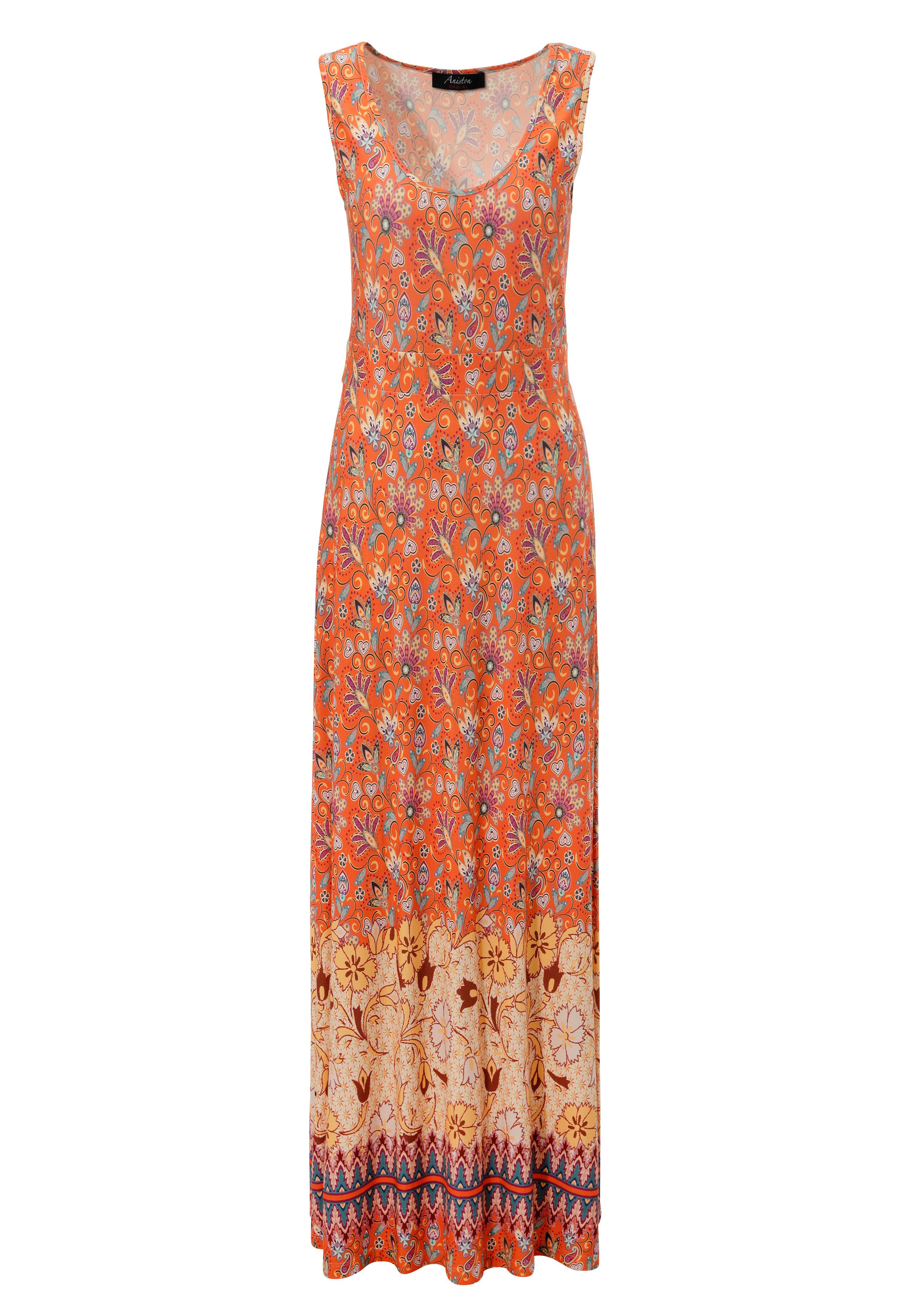 Aniston CASUAL Zomerjurk met kleurharmonische bloemenprint en rand aan de zoom - nieuwe collectie